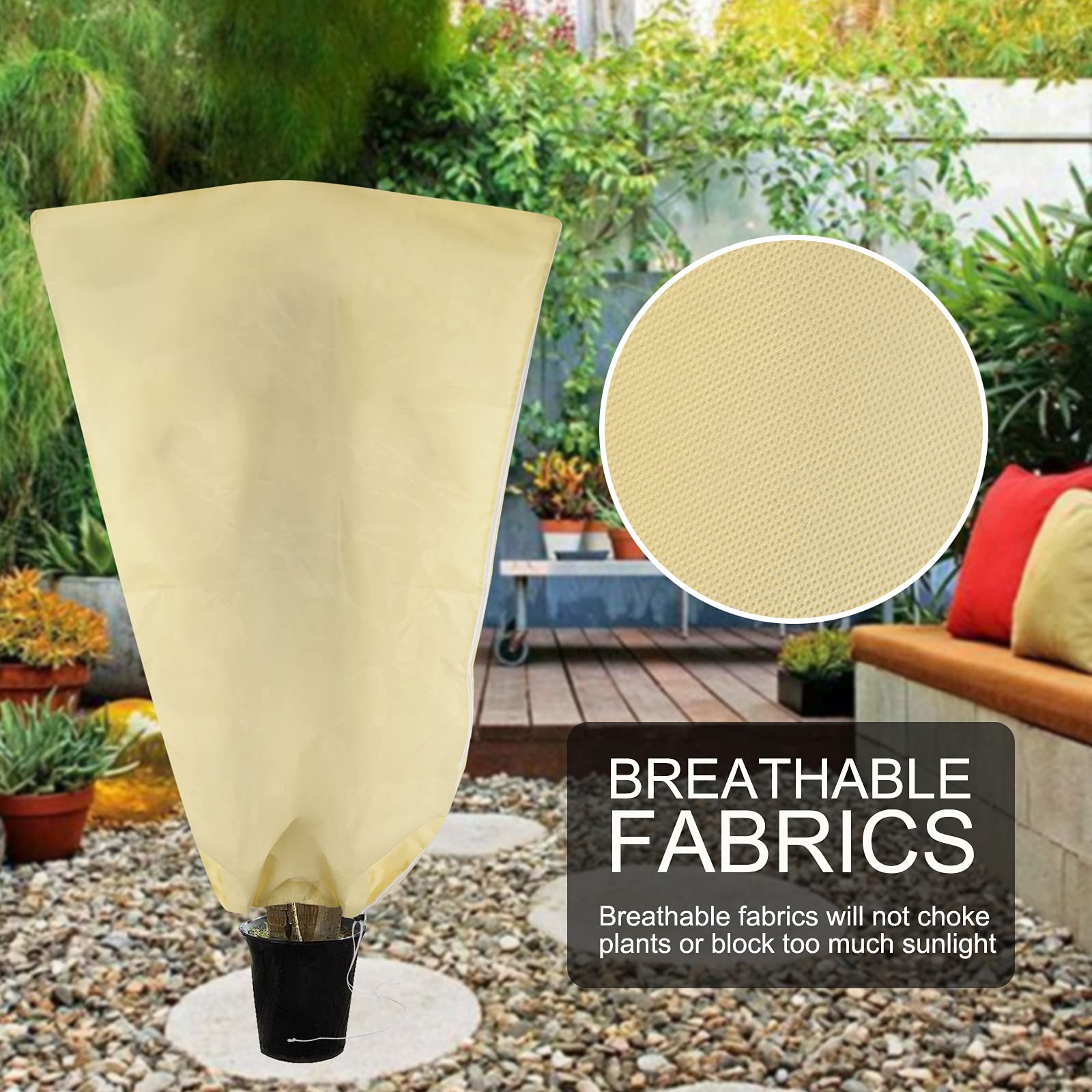 Garden Tailor Copertura protettiva antigelo per piante in pile con cerniera, confezione da 2 pezzi, larghezza 120 cm x altezza 180 cm, per giardino invernale, in pile, per ulivi e palme in