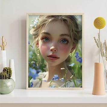 Diamond Art Kits for Adults Woman Diamond Painting Flower Pattern with Round Full Drill, 5D Gem Art Embroidery Cross Stitch Crystal Rhinestone Paintings for Adults DIY Hobbies 16x20 inch PjY4541 S-S