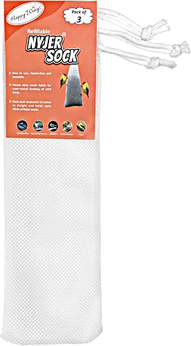 Happy Wings Refillable Nyjer Thistle Sock Feeder, 3 Socks- Easy-Fill,