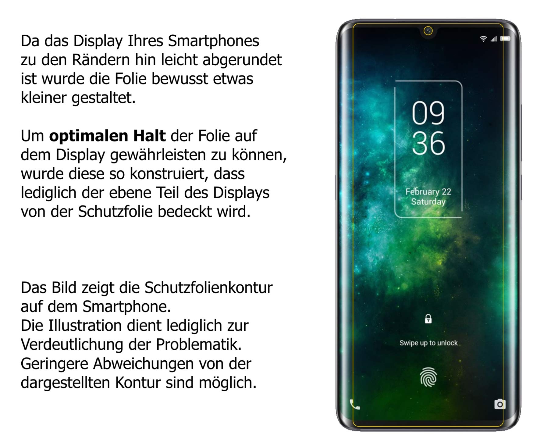 Dipos I 6 X pellicola protettiva trasparente compatibile con TCL 10 Pro pellicola protettiva (volutamente più piccola del vetro, poiché questo è curvo