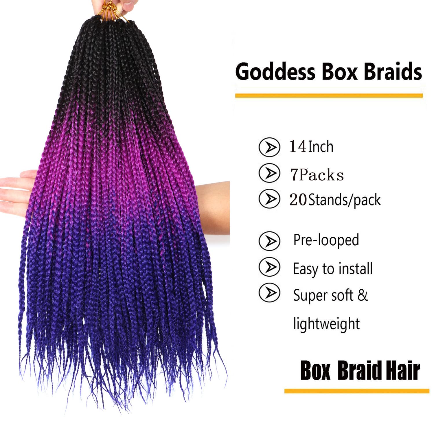Goddess Box Braids Crochet Hair 8 Packs Pre-looped Boho - View #4