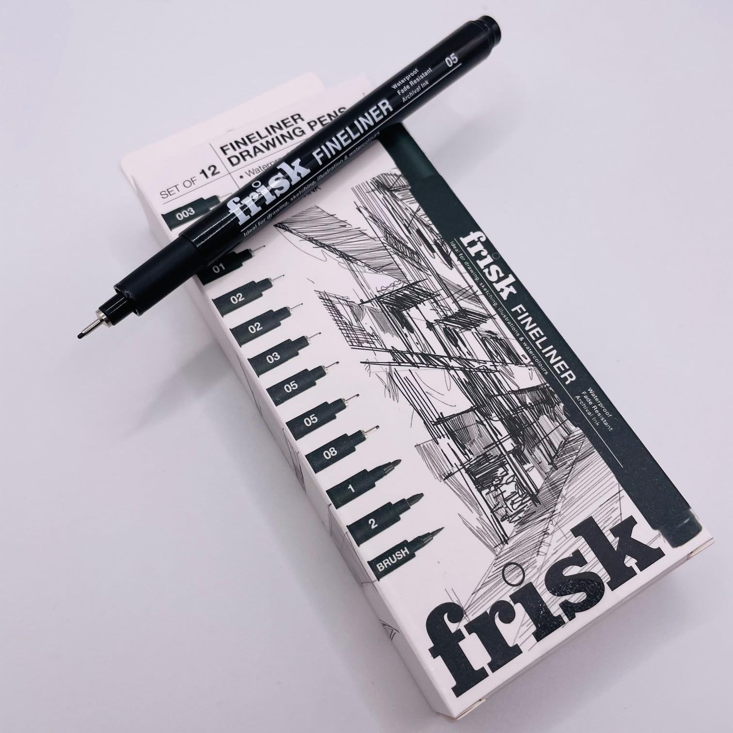 Frisk Fineliners Black Set of 12 - Image 2
