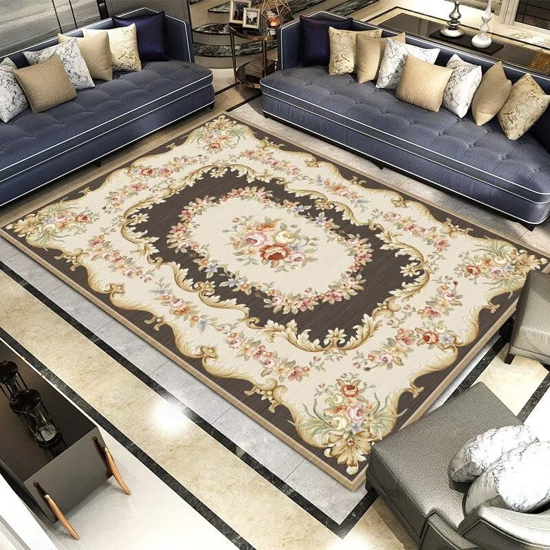 Tapis de balcon extérieur et terrasse au style géométrique floral vintage