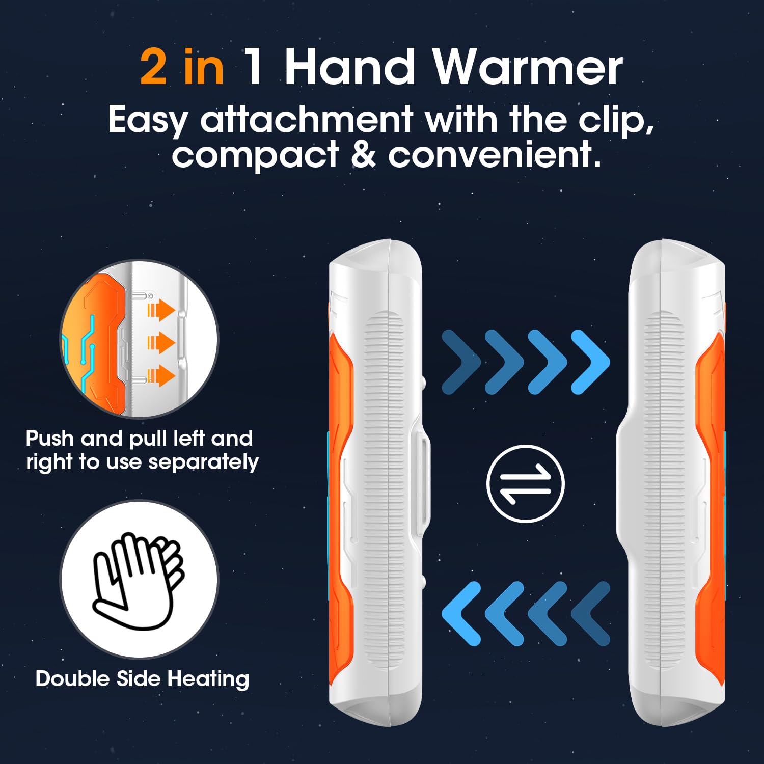 Handwarmer Oplaadbaar, 2-Pack Handwarmer Elektrisch, USB Elektrische Handwarmer met 3-Temperatuurniveaus, 20-uur Warm, voor Buitensporten Raynaud Artritis (Blue, 9 * 4.5 * 3 Handwarmer Oplaadbaar, 2-Pack Handwarmer Elektrisch, USB Elektrische Handwarmer met 3-Temperatuurniveaus, 20-uur Warm, voor Buitensporten Raynaud Artritis (Blue, 9 * 4.5 * 3