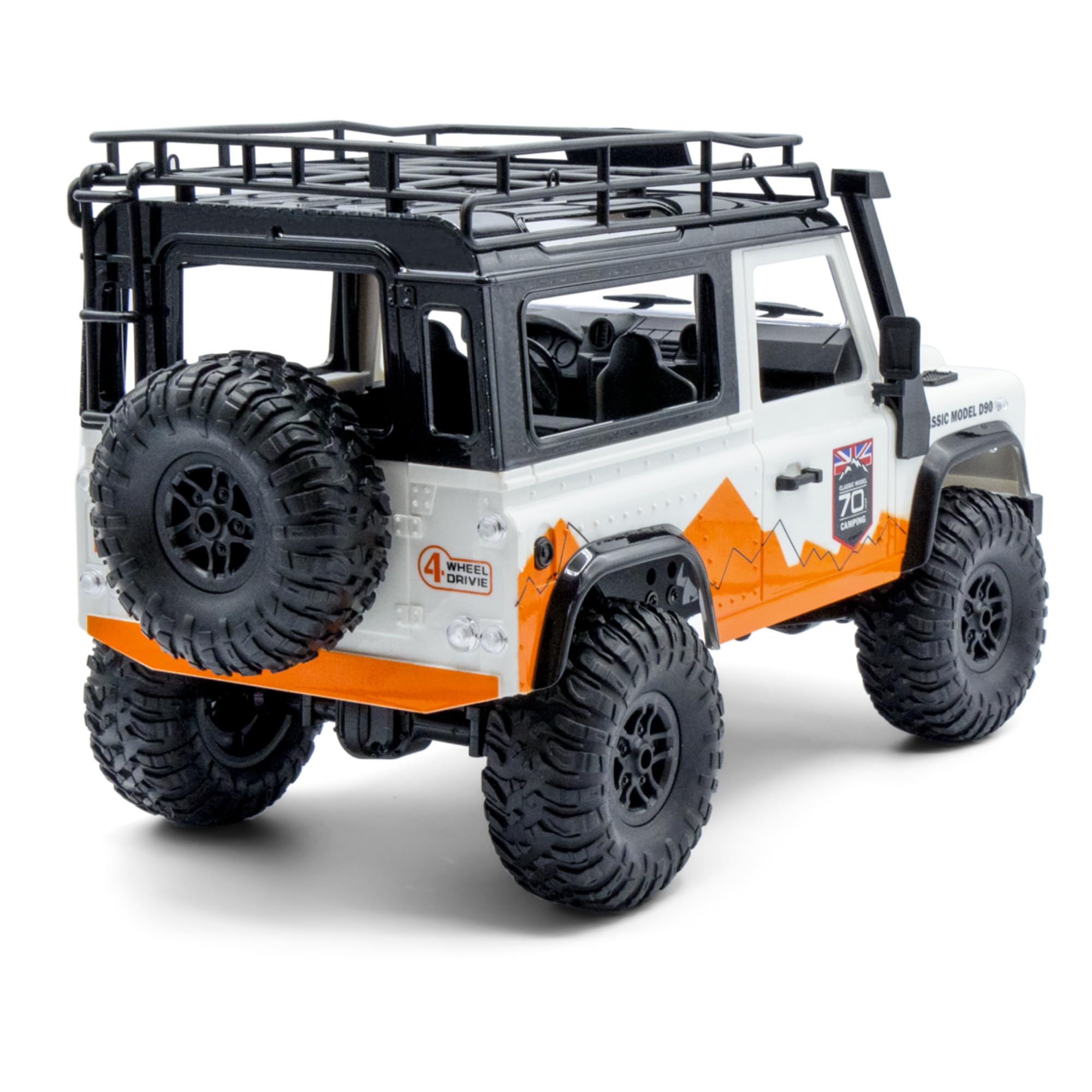 Coche teledirigido resistente 1:12 – Land Rover Trail V2 RC Coche 4WD para exteriores con luz LED, caja de engranajes metálicos, 60 minutos de tiempo de conducción, vehículo todoterreno