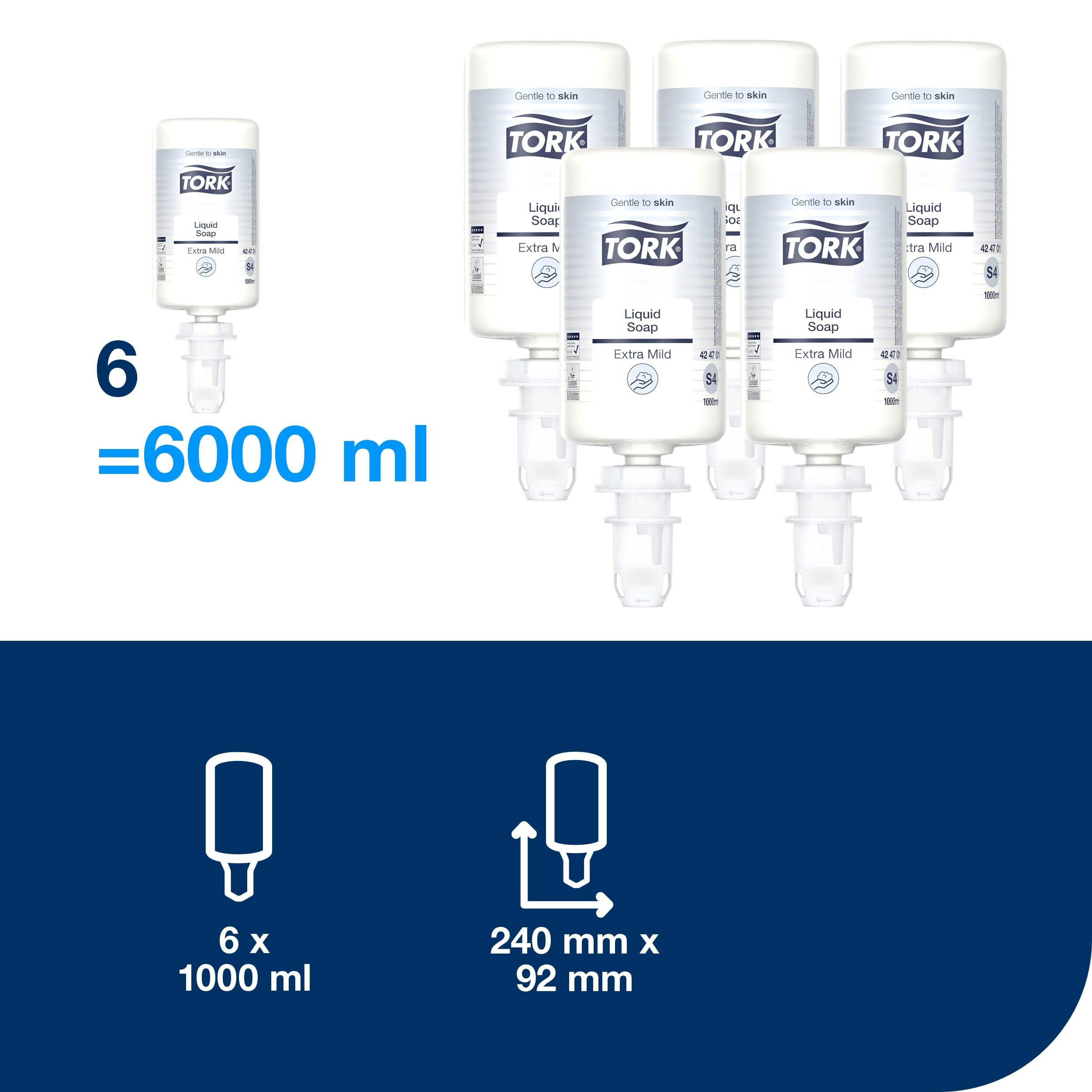 Tork Sapone liquido per pelli sensibili, 6 x 1000ml, 424701