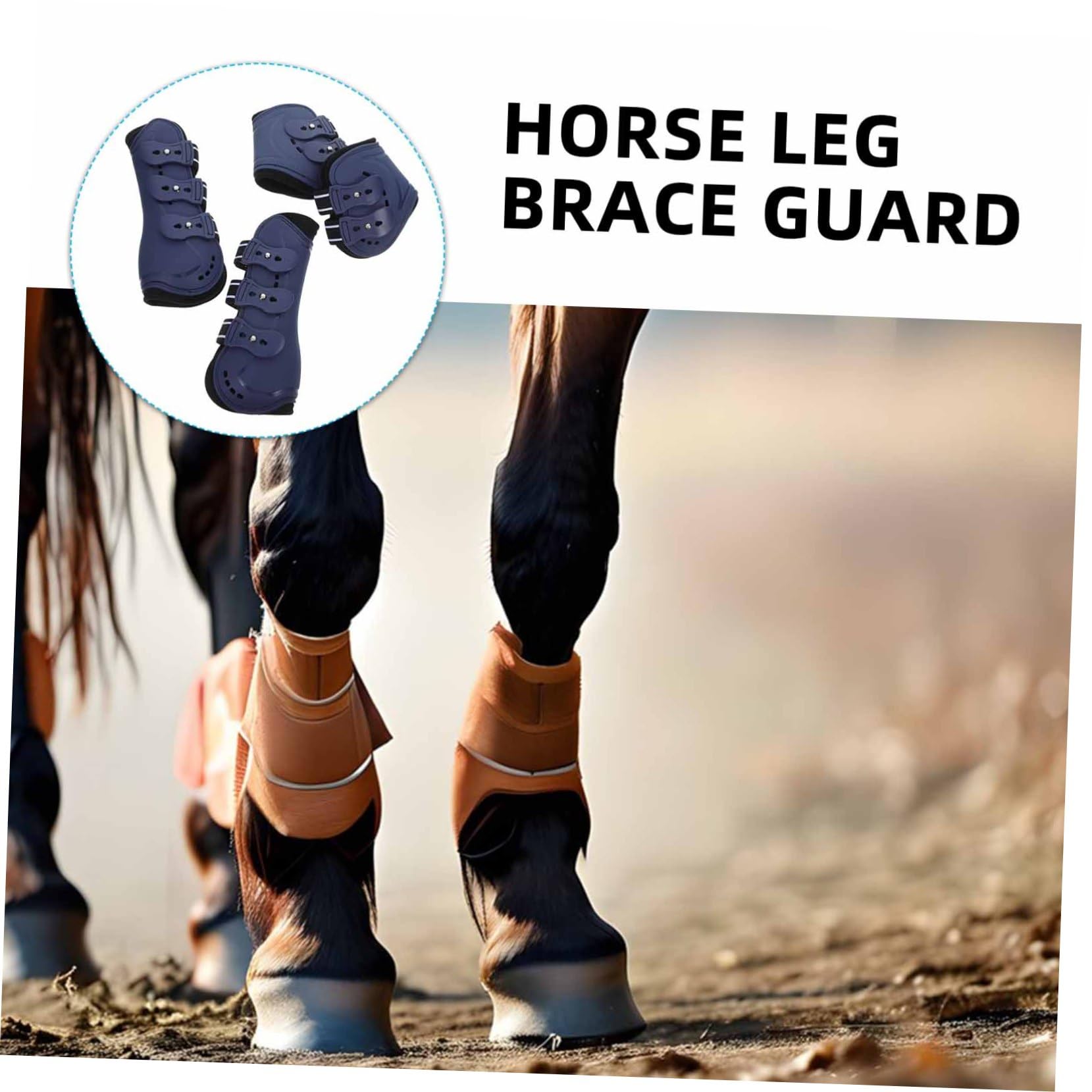 VICASKY 4stücke Pferdestiefel Beinschutz Für Pferd Wiederverwendbar Sehnenschutz Einstellbare Passform Schutz Für Vorder Und Hinterbeine Trainingsstiefel