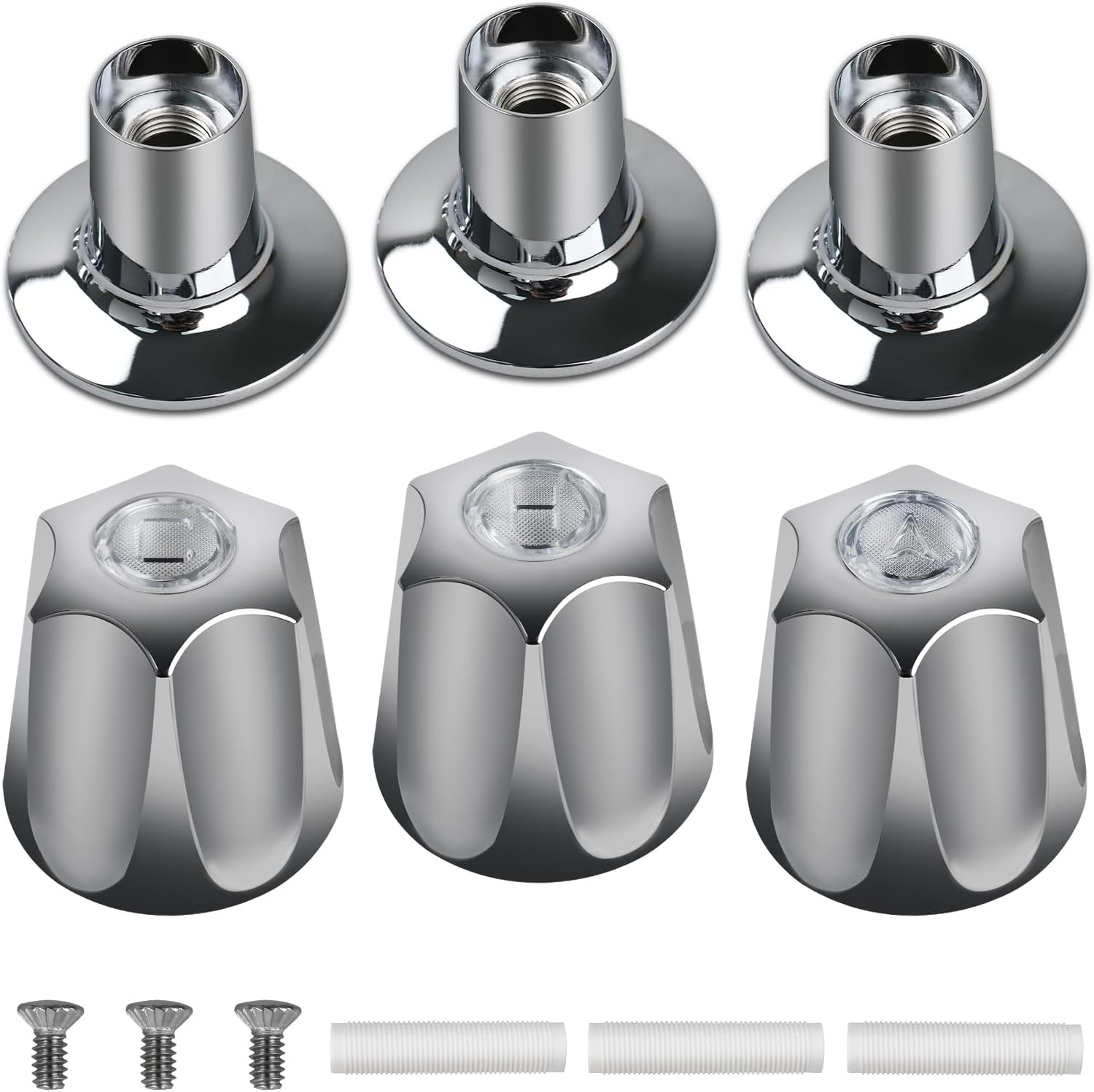 81428 Bathtub and Shower Knobs 3 Piece Replacement Kit for Price Pfister Tub/Shower Handle, Black