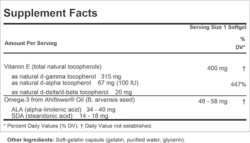 Vista 2 de ANDREW LESSMAN Gamma Vitamina E 60 cápsulas blandas - 315 mg de tocoferol gamma, vitamina E protectora. Cuatro formas de tocoferoles naturales