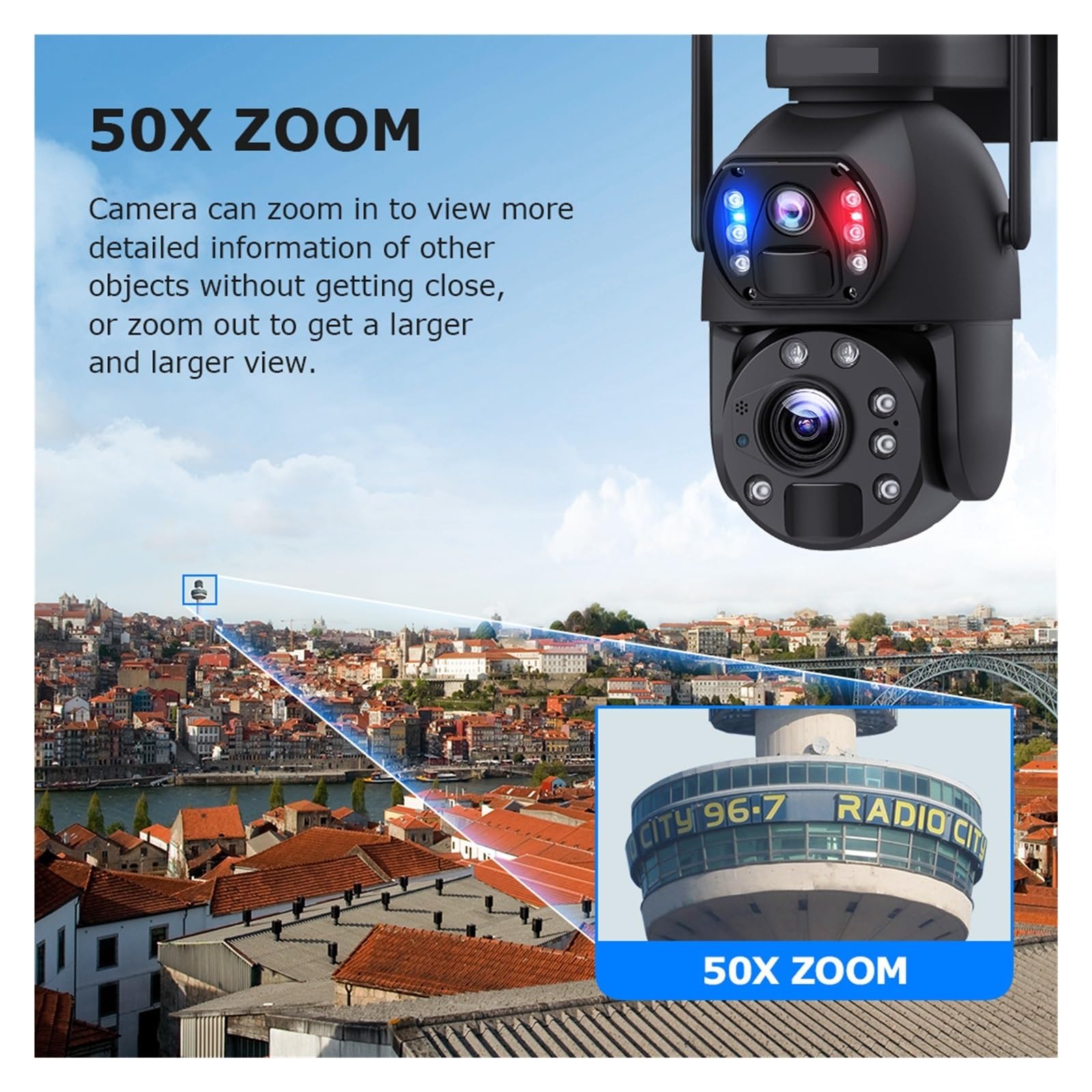 Caméra de sécurité Solaire à Zoom PTZ 8MP 4G