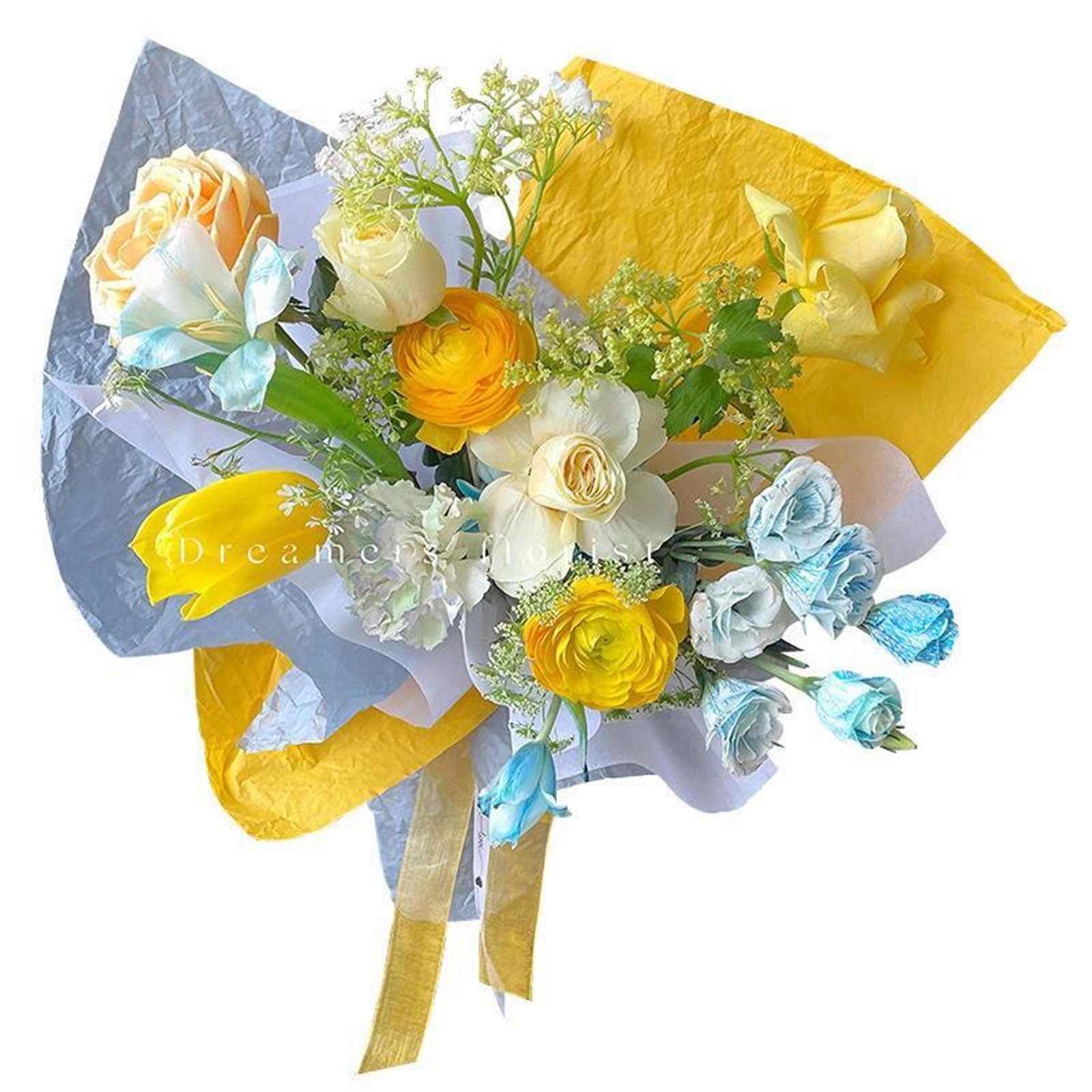 Blumengeschenk-Dekopapier, Geschenkpapier, 7 Stück, 53 x 53 cm, mehrfarbig(Lightbrown)