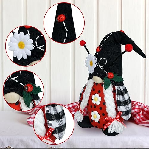 Miniatura 5 de Gnomos de mariquita decoración de primavera gnomos para el hogar, cumpleaños, decoración de gnomos, regalos de decoración de gnomos de verano,