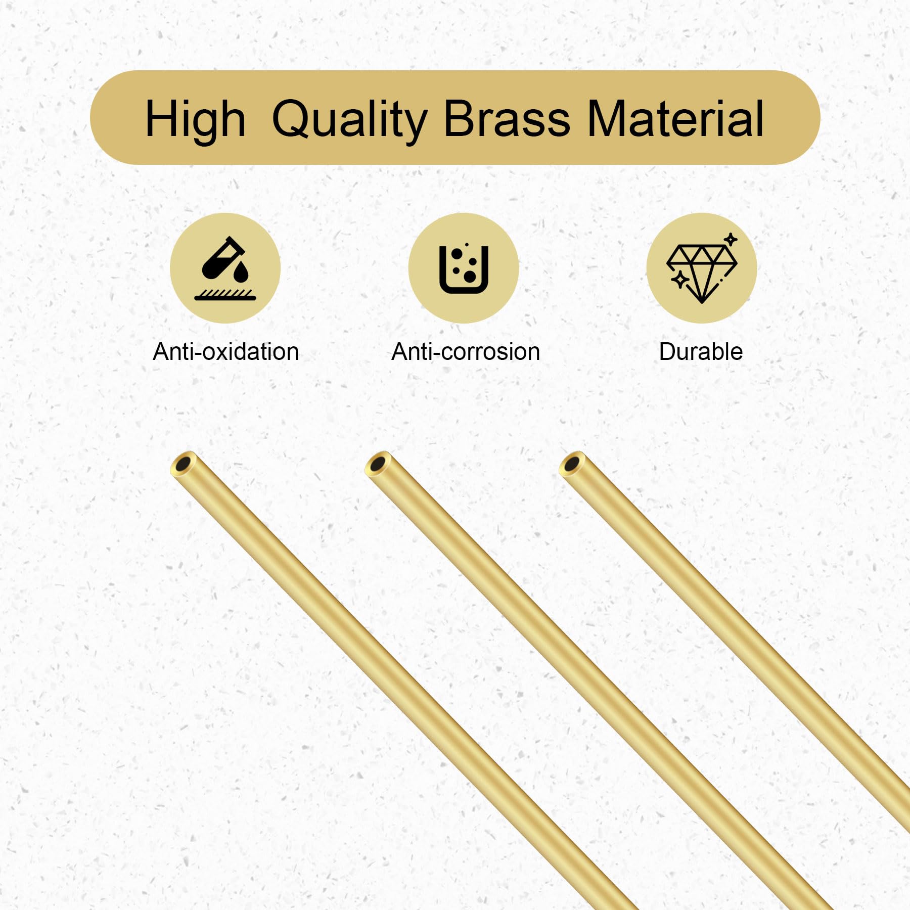 TA-VIGOR Lot De 6 Tubes En Laiton, 4 Mm, 4,5 Mm, 5 Mm, 5,5 Mm, 6 Mm, 6,5 Mm De Diamètre Extérieur X 0,2 Mm, épaisseur De Paroi 300 Mm De Longueur