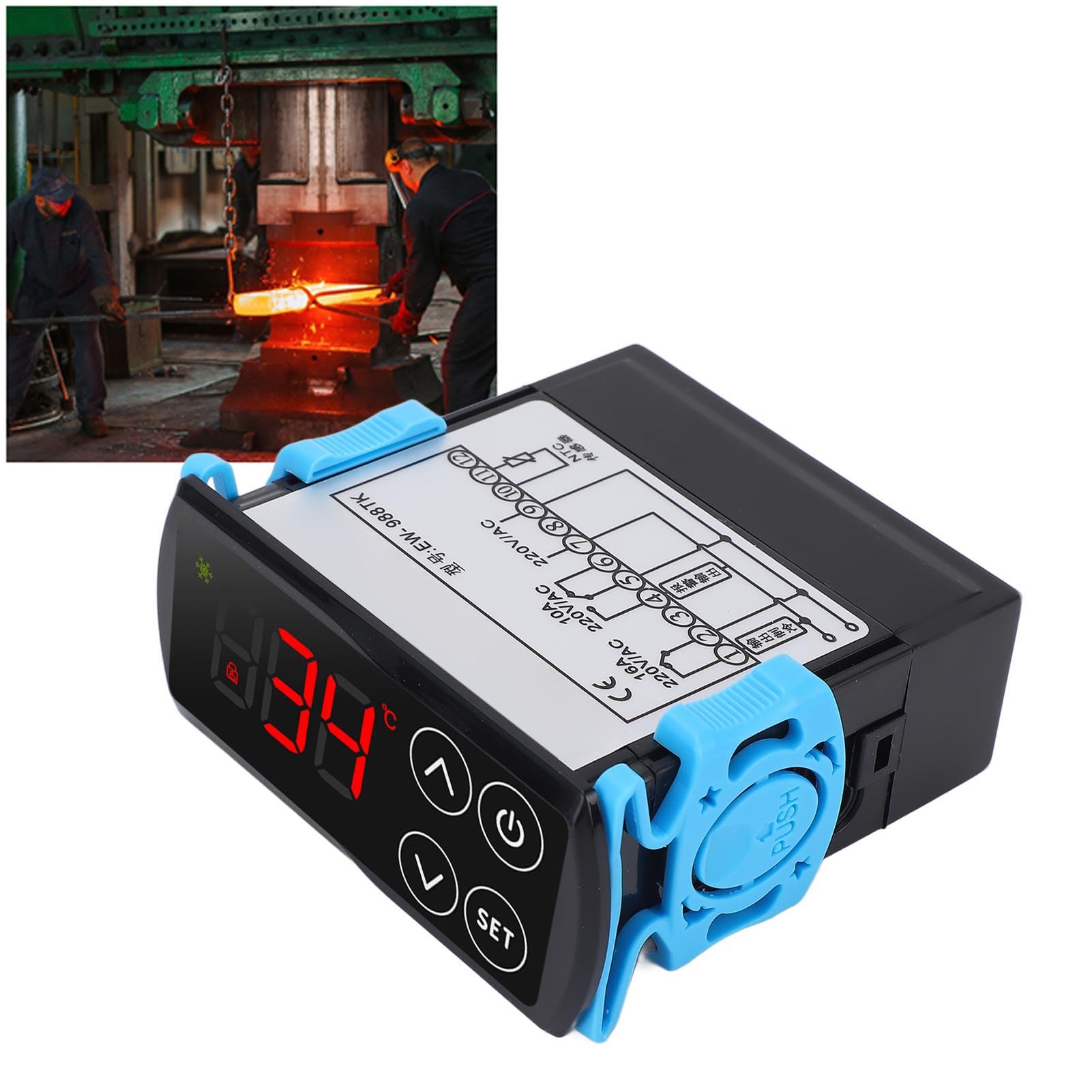 Regolatore di temperatura PID, termostato digitale touch screen con doppio display, riscaldamento di raffreddamento, CA 220 V, 10 A, per di raffreddamento