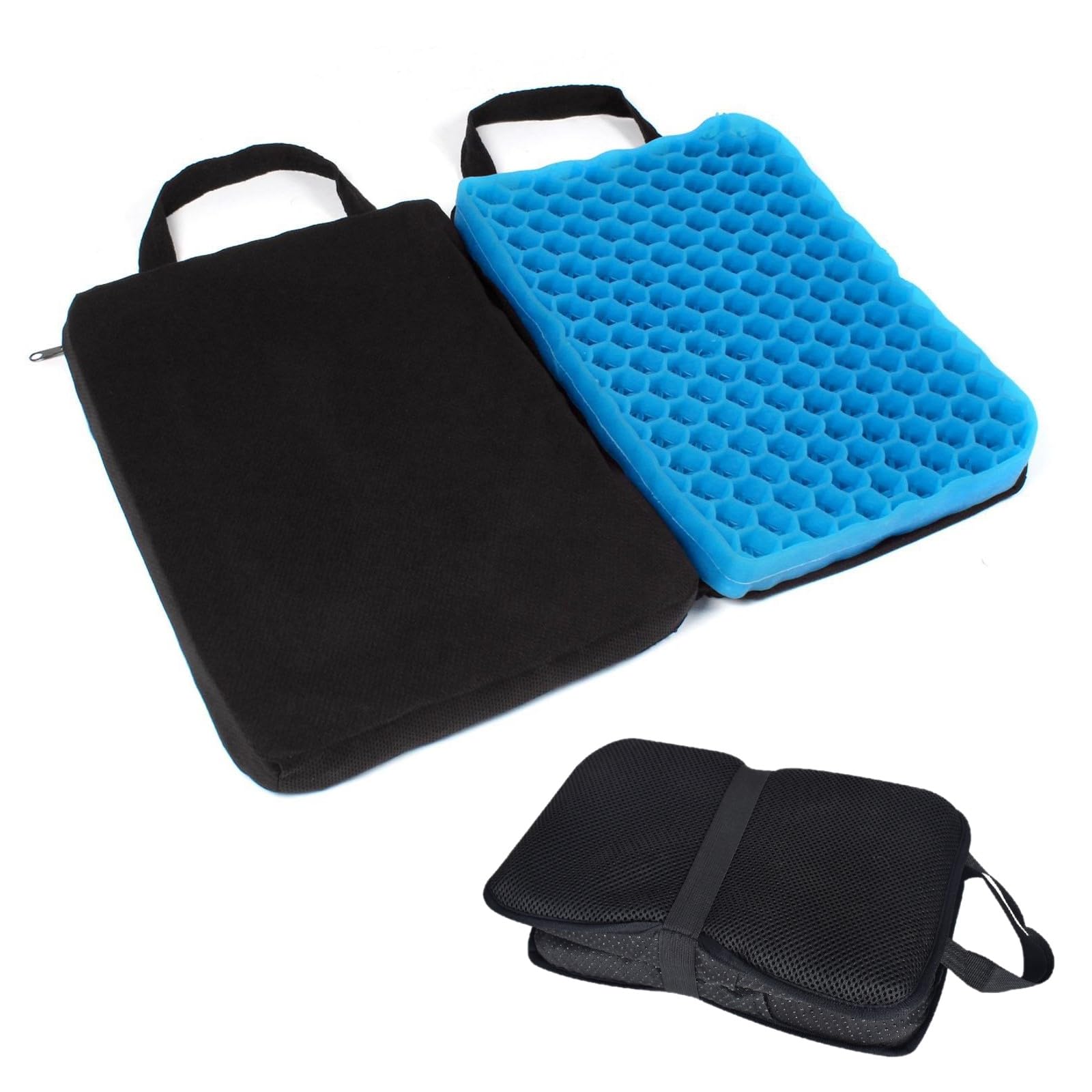 FooYee Gel Seat Cushion Foldable, Honeycomb Seat Cushion, Portable Sitting Pad, Non slip Breathable Gel Cushions for Chairs, Wheelchair, Office Chair, Car, Plane, Office, Home, Travel (Small)