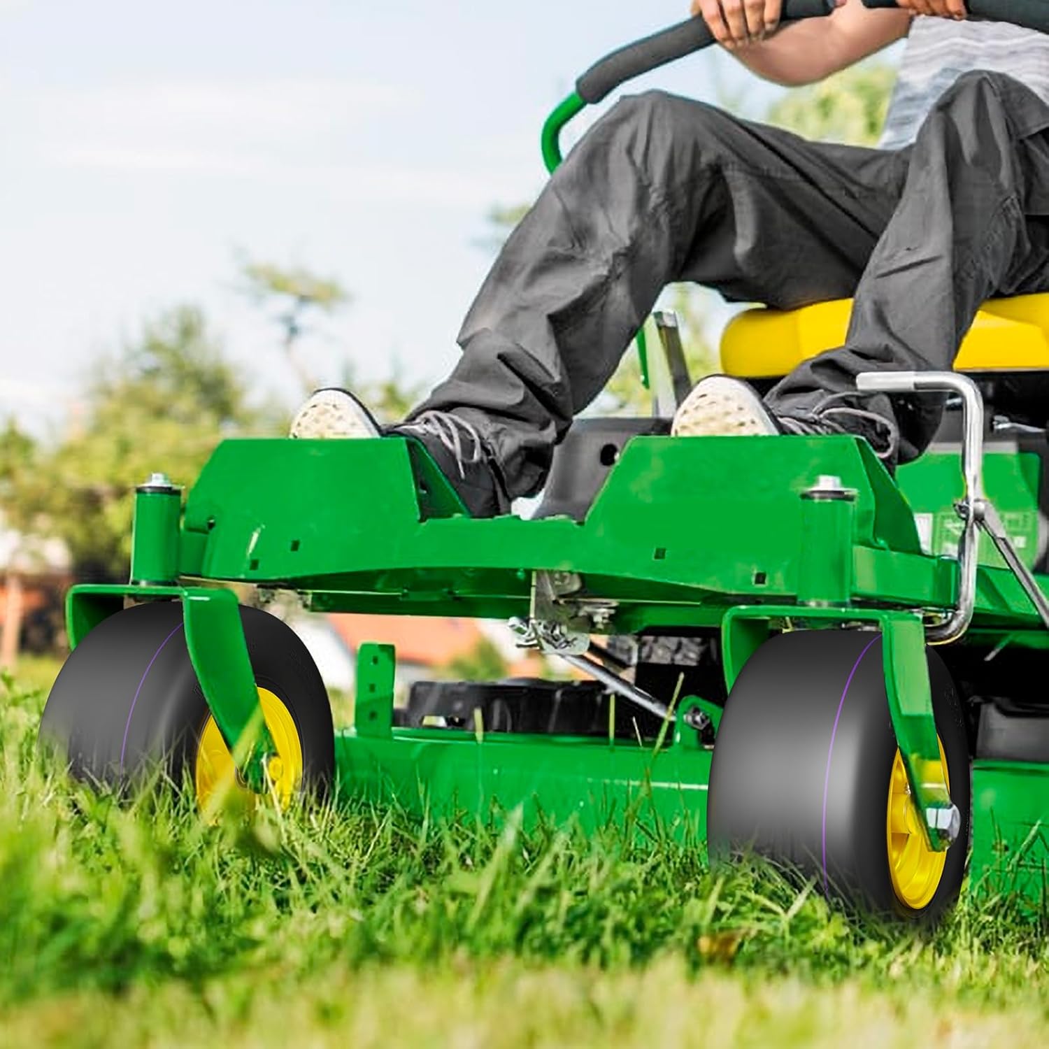 RONPOW 13x6.50-6 Tubeless Lawn Mower Tires, 13x6.5-6 Zero Turn Turf Tire, 4 Ply Rubber Smooth 13x6.50x6 Garden Tractor Tires for Residential and Commercial, 2Pack Tubeless, Load 480LBs