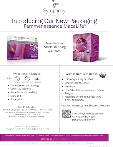 Miniatura 2 de Femmenessence MacaLife - Clínicamente probado para la perimenopausia, suplementos naturales de equilibrio hormonal para mujeres, alivio de sofocos,