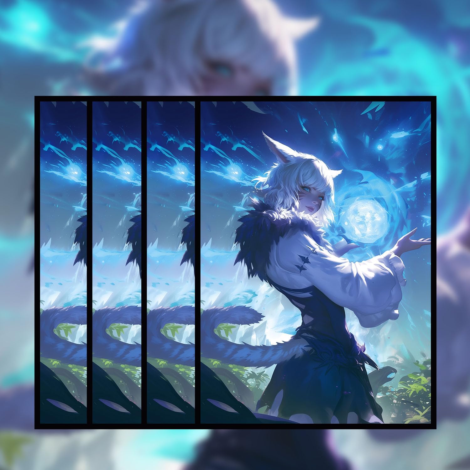 100 Card Sleeves 66x91mm Compatible with MTG (Art - Wizard)