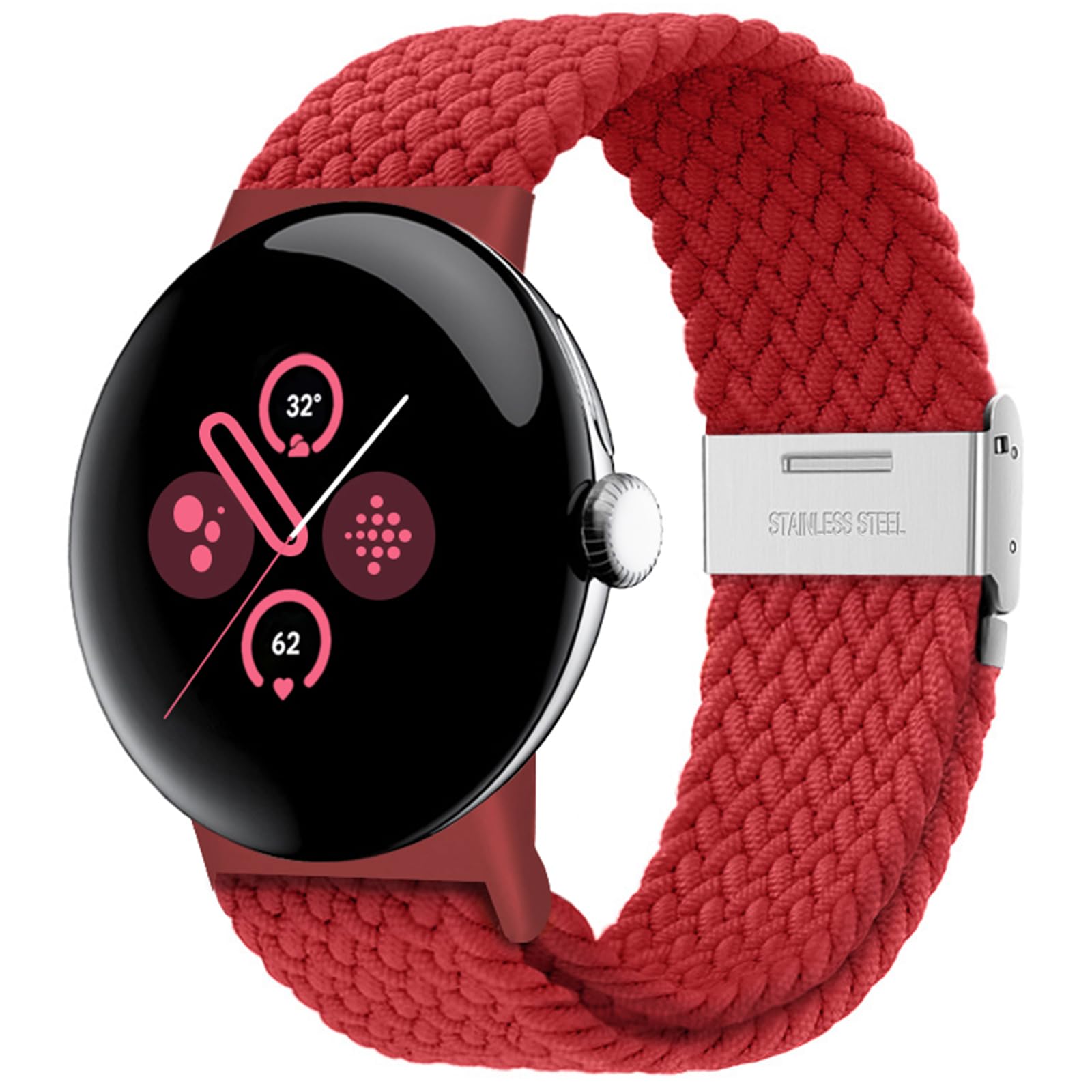 Eiavike Stretchy Braided Bands Compatible with Google Pixel Watch 4, 3, 2, 1 41mm/45mm, Adjustable Elastic Nylon Woven Breathable Sport Loop Straps