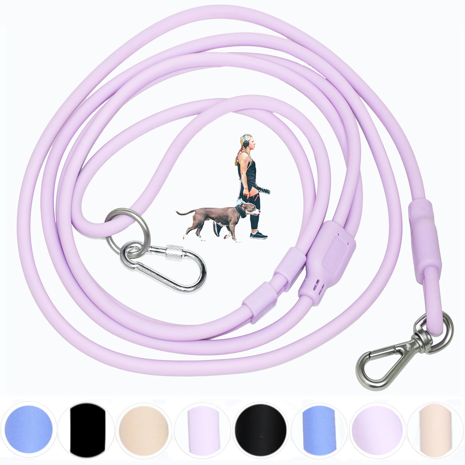 Laisse main libre pour promenade de standing avec harnais de formation imperméable violet chic