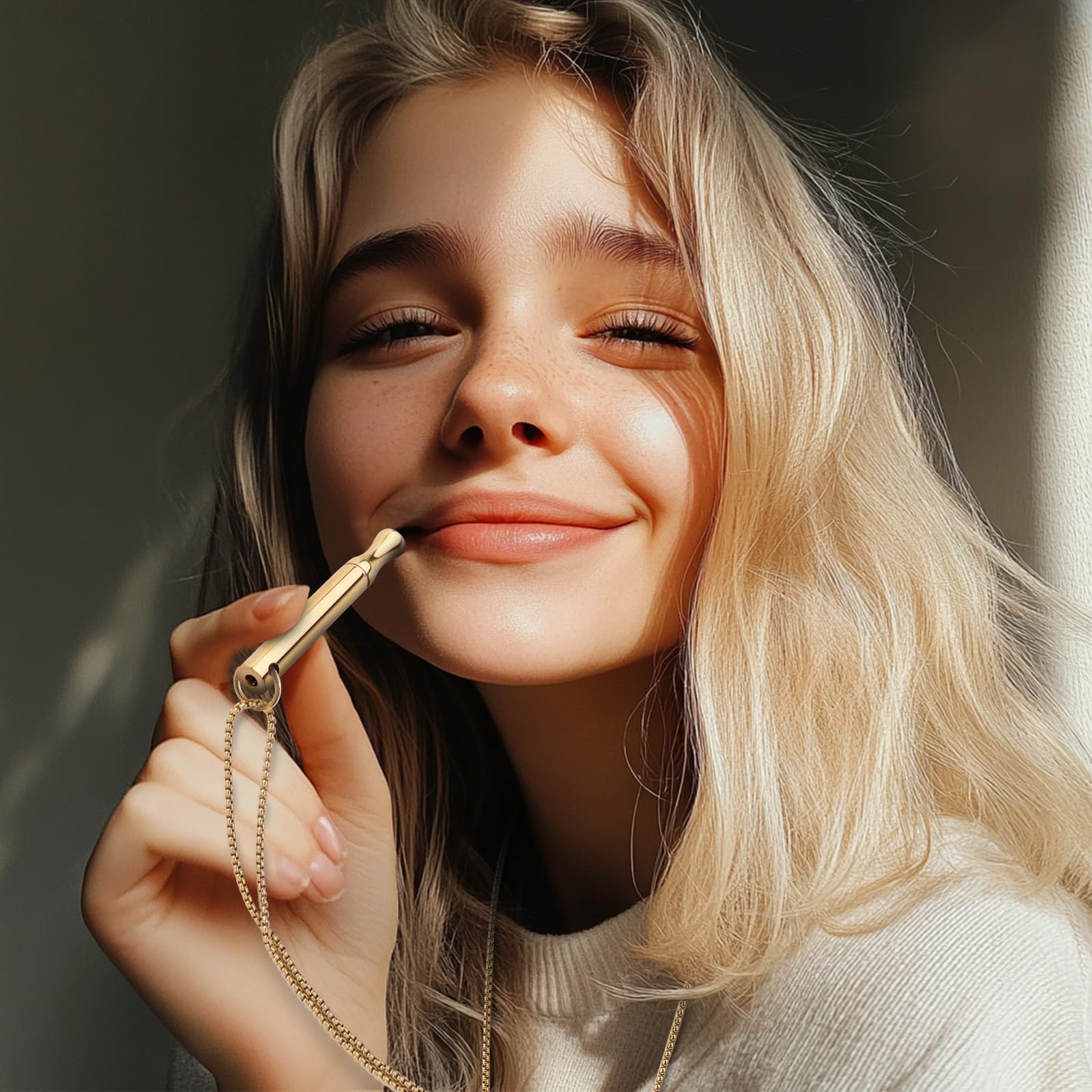Collier respiratoire pour arrêter de fumer et de vapoter avec capsules de menthe rechargeables, aide à l'arrêt du tabac, collier fidget pour soulager l'anxiété, inhalateur sans fumée pour adultes