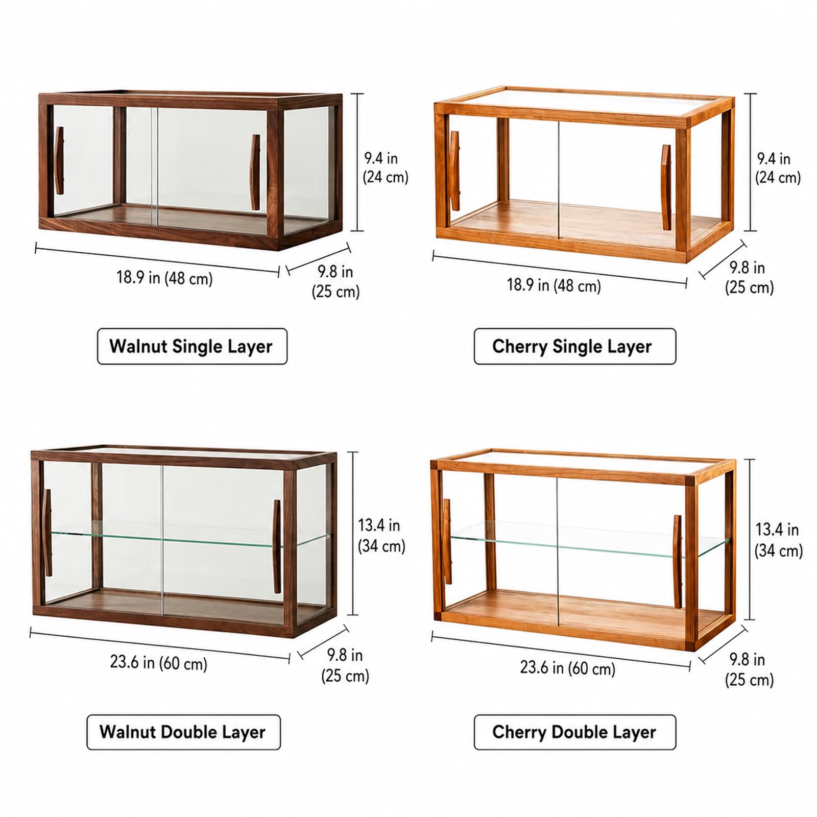 Vitrina de Panadería, Vitrina de Pastelería con Encimera de Puerta Corrediza de Vidrio de 5 Lados, Vitrina de Madera para Postres Magdalenas Galletas Y Donas para Panadería Cafeter cherry wood single
