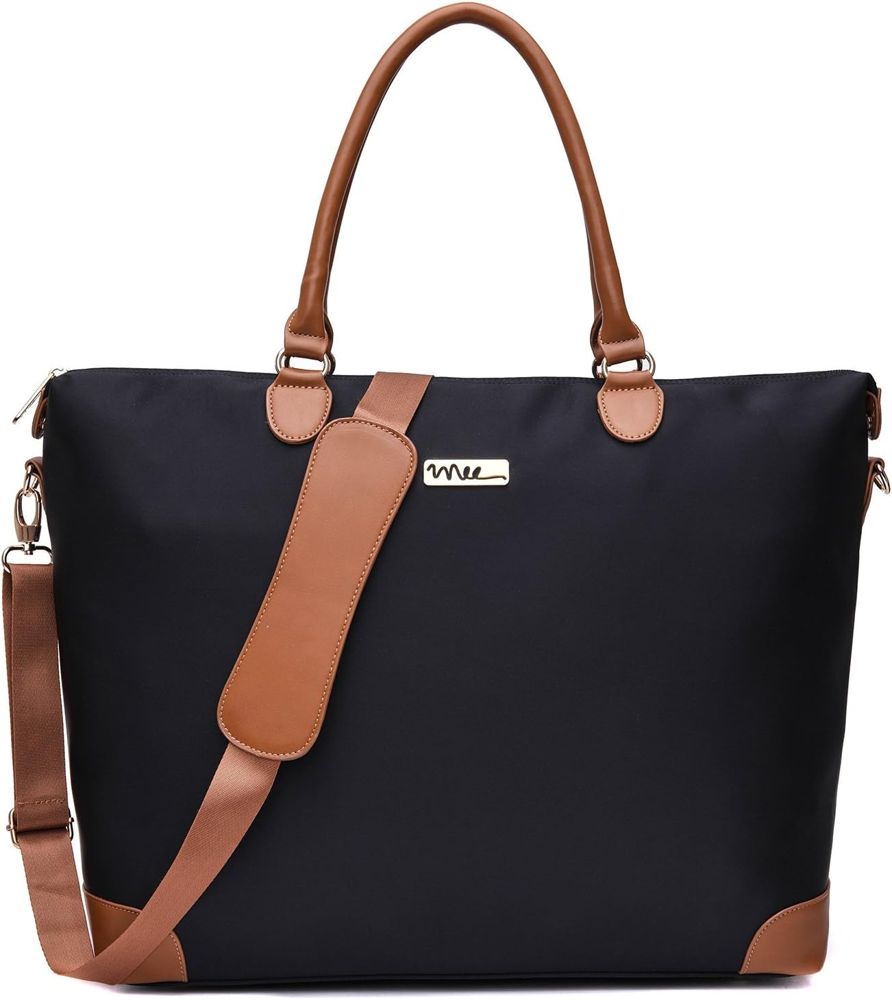 NNEE Large Oversized Water Resistance Nylon Tote Bag With Multiple Pocket Design - Black 2