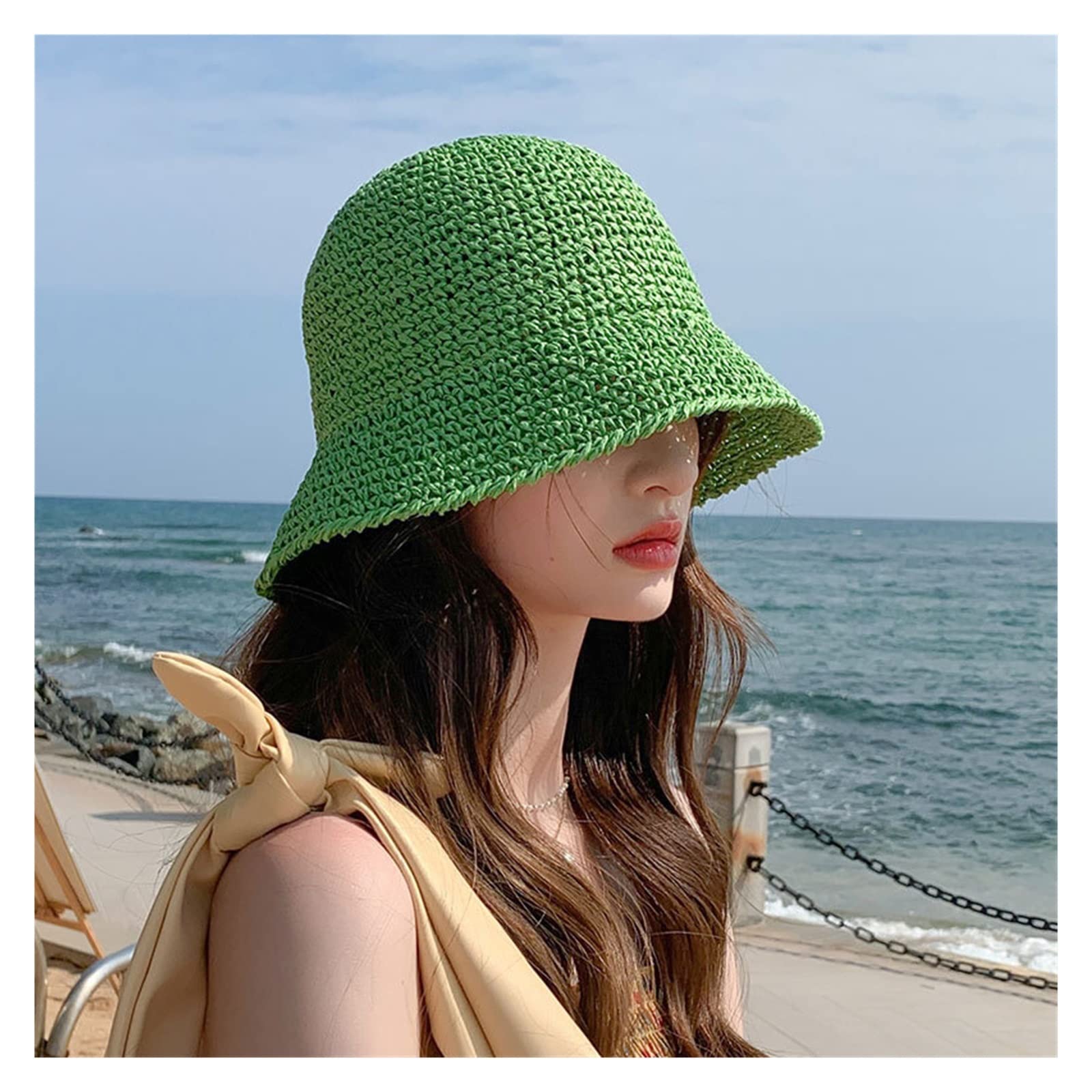 Chapeau de paille d'été sophistiqué et casquette élégante aux finitions évidées