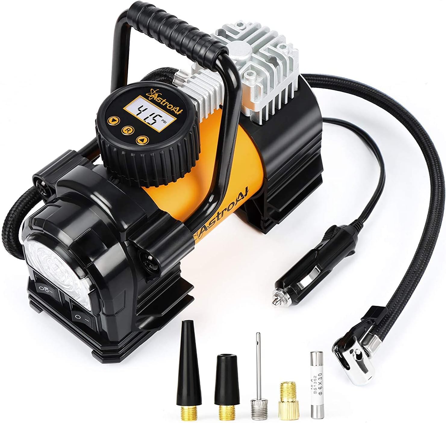Portable Tire Inflator - 12V 150PSI Air Compressor With Digital Gauge & Auto Shut-Off For Cars, Bikes