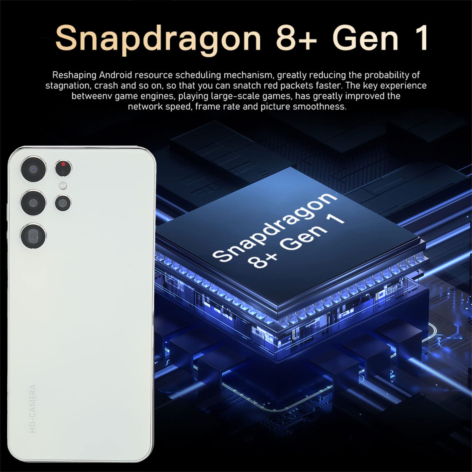 Amazon | S22 Ultraスマートフォン、6.82インチ4Gネットフェイスロック