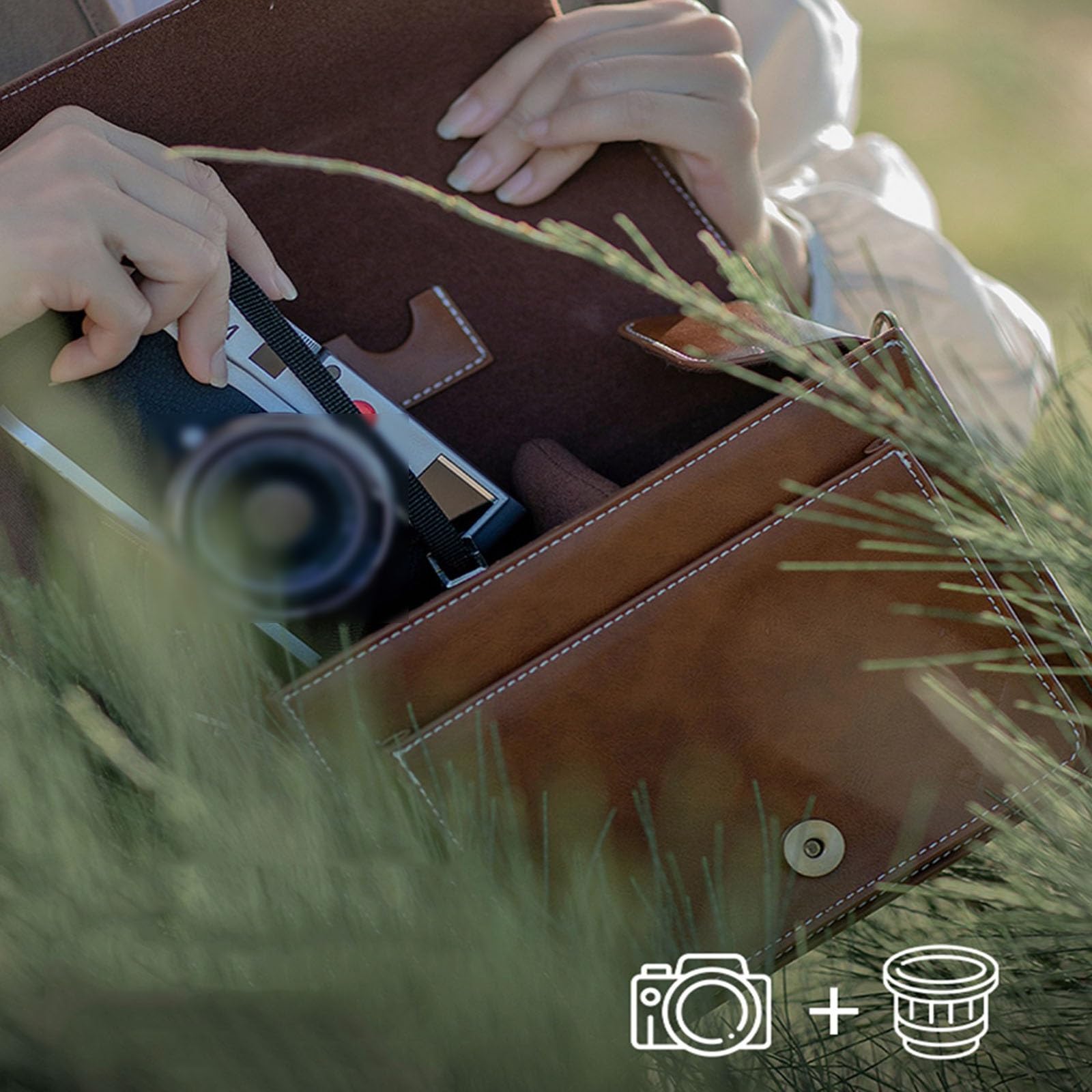 Borsa per fotocamera, DSLR/SLR/Mirrorless, borsa a tracolla compatta, imbottita, impermeabile, anti-shock