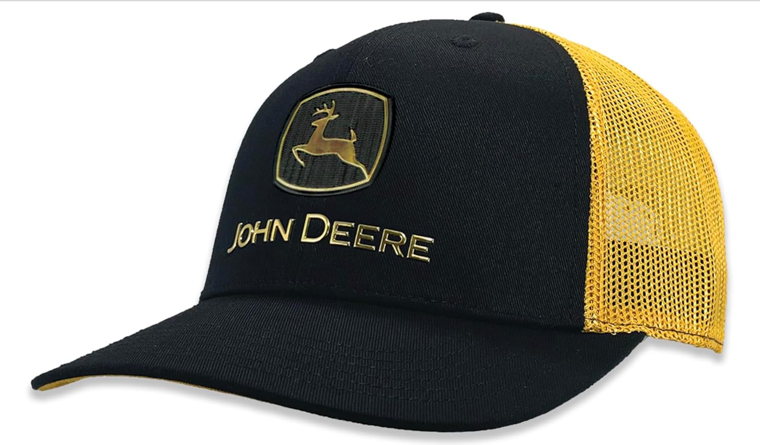John Deere Mens Black/Gold Applique Cap/Hat - LP86092