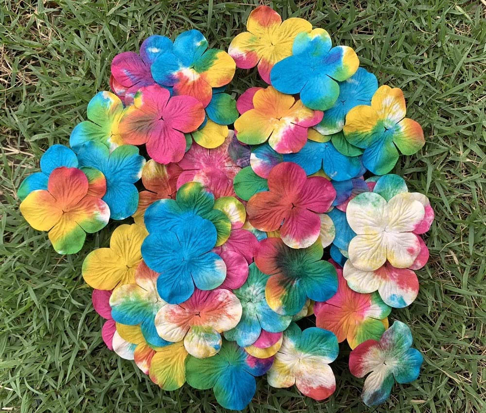 Fiori Decorative In Carta Di Gelso Fatti A Mano – 5 Cm – 50 Pezzi – Ortensie Multicolore Per Scrapbooking - 6