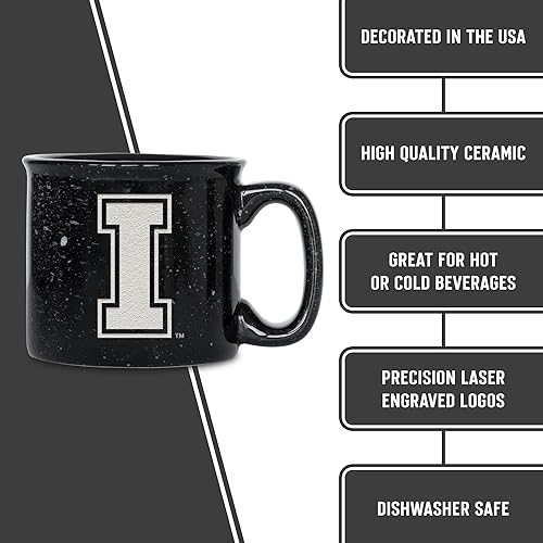 Miniatura 398 de Rico Industries NCAA Utah Utes - Taza de café personalizada de 12 onzas con logotipo grabado con láser profundo, taza de cerámica para acampar con