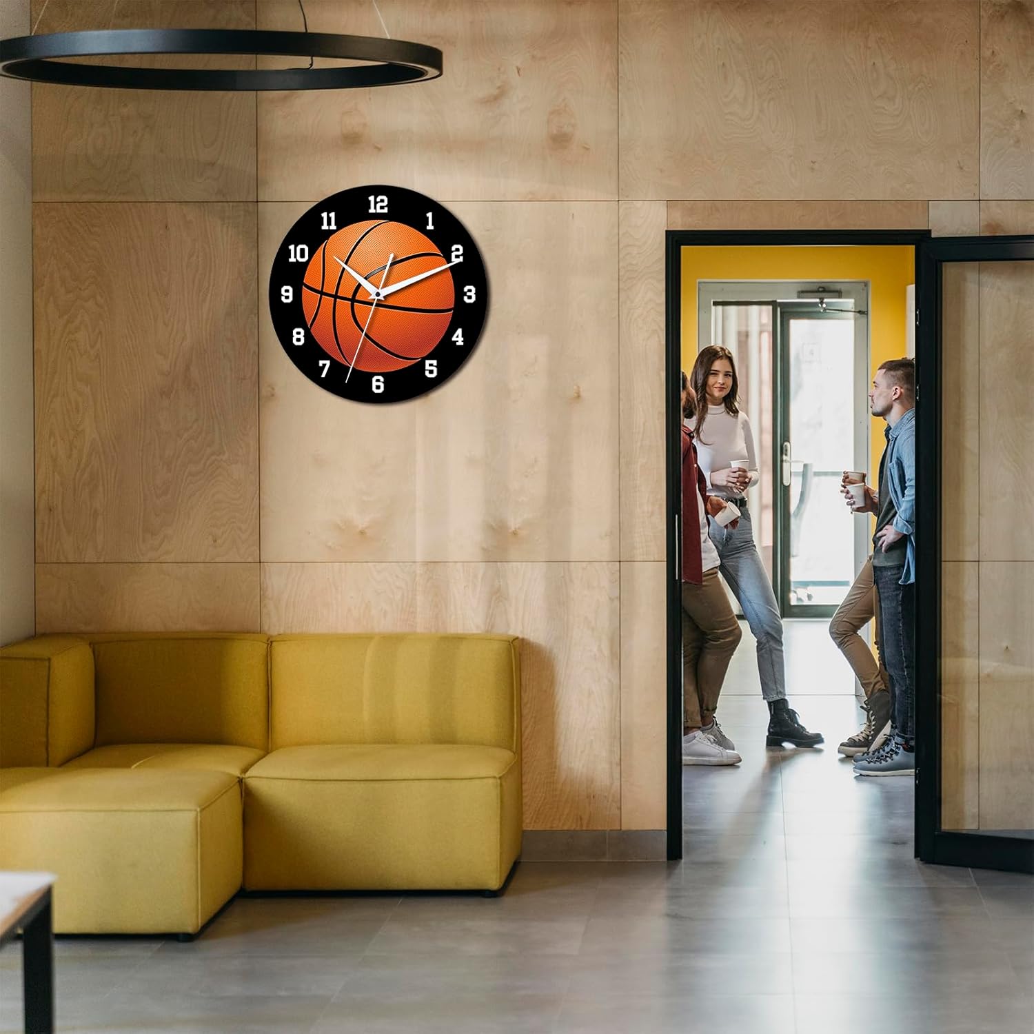 12 Inch Basketball Wall Clock — Silent Non‑Ticking Battery Operated Decorative Analog Wall Clock for Bedroom, Classroom & Office — Modern Sports Decor, Great Gift for Basketball Fans