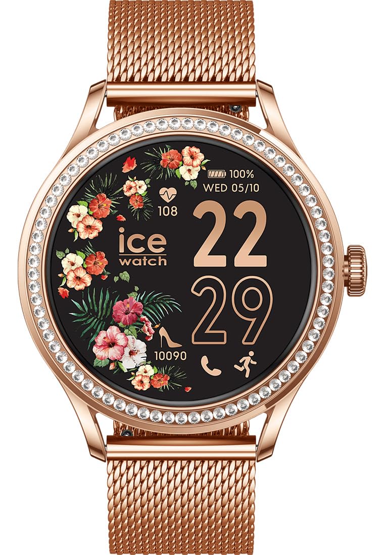 Ice-​Watch - ICE smart ST 2.0 Rose-​gold Milanese - Montre connectée rose-​gold pour femme avec bracelet en acier inoxydable - 025317 (1,​2 pouces)