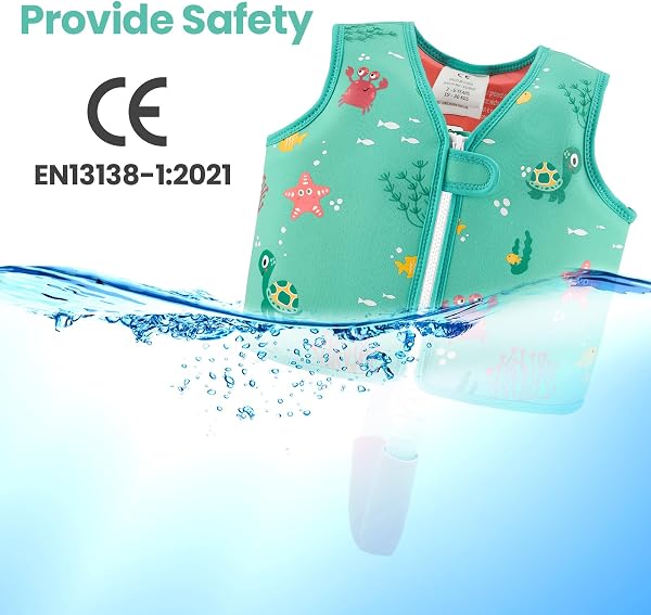 Gilet de Natation pour Enfant Fille et garçon avec Sangles de sécurité réglables Âge 1-3 ou 3-6 - 3