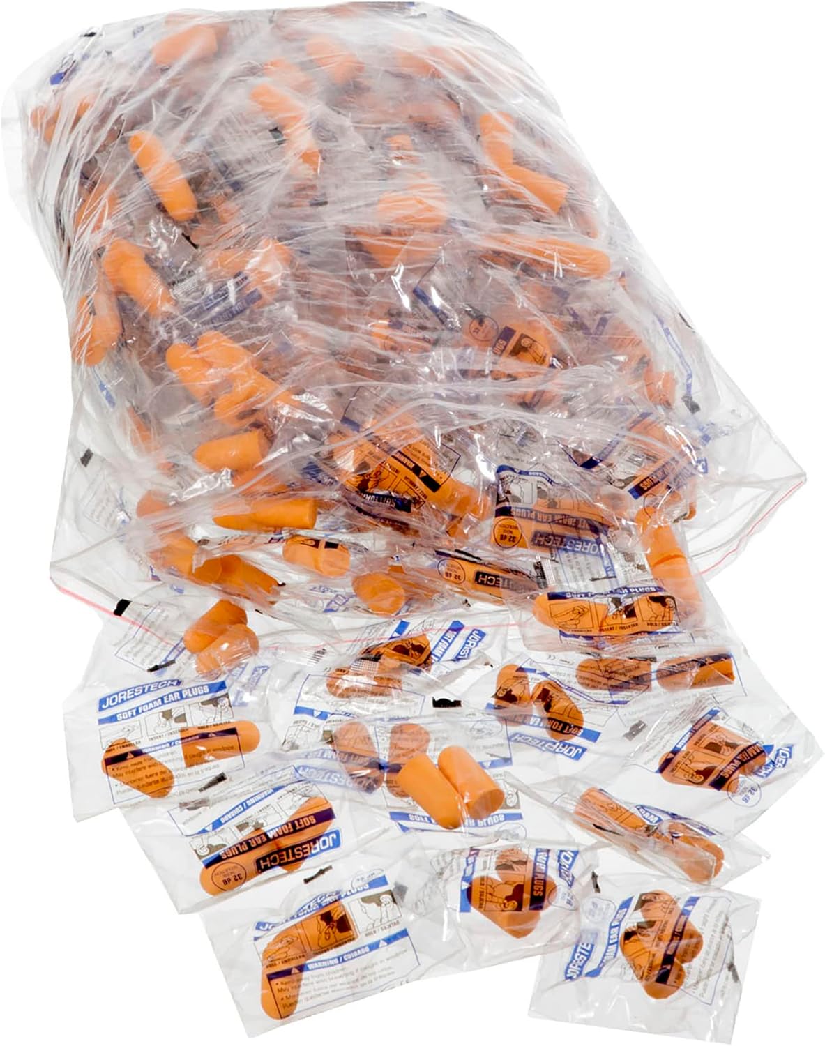 JORESTECH Safety Ultra Soft Foam Ear Plugs Orange Excellent for Noise Reduction Packed in Pairs 32dB NRR 34 dB SNR (200)