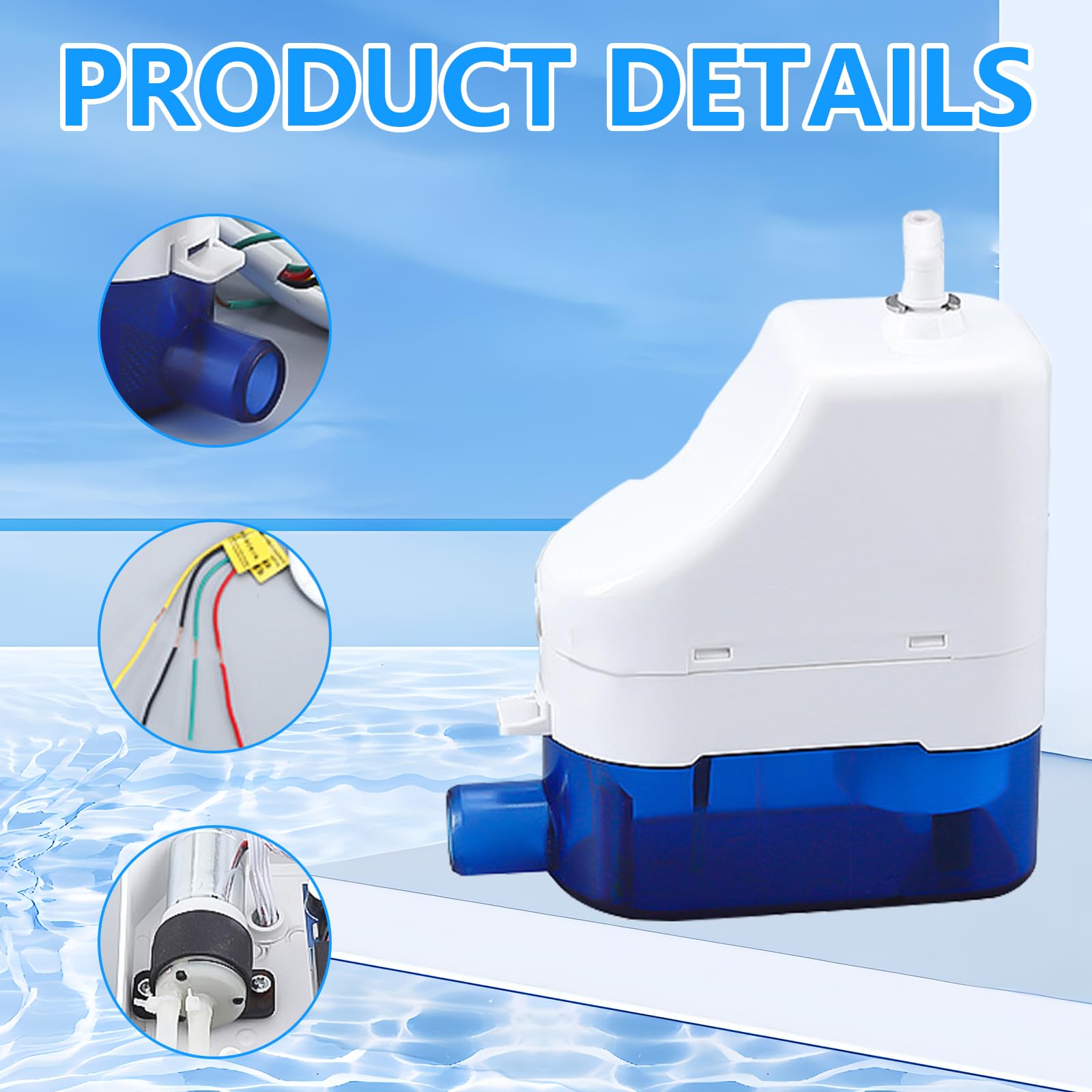 Bomba Condensados Automática Silent 19dB para Desague de Aire Acondicionado, 110-230V 50-60Hz, 24L/h, Compatible con HVAC