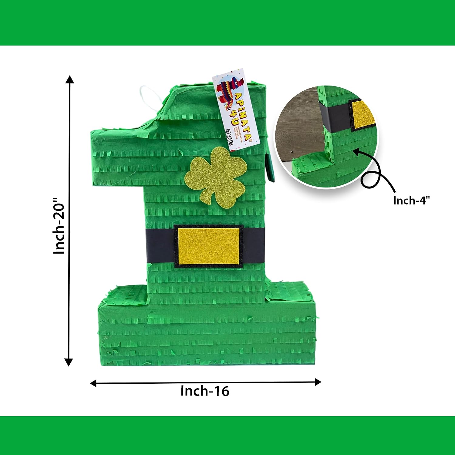 APINATA4U Number One Pinata Little Lad St. Patrick's Day Party Decoration, Lucky One Shamrock Clover Pinata, Irish Holiday Celebration, Birthday & Event Party Supplies, St. Patrick’s Day Gift