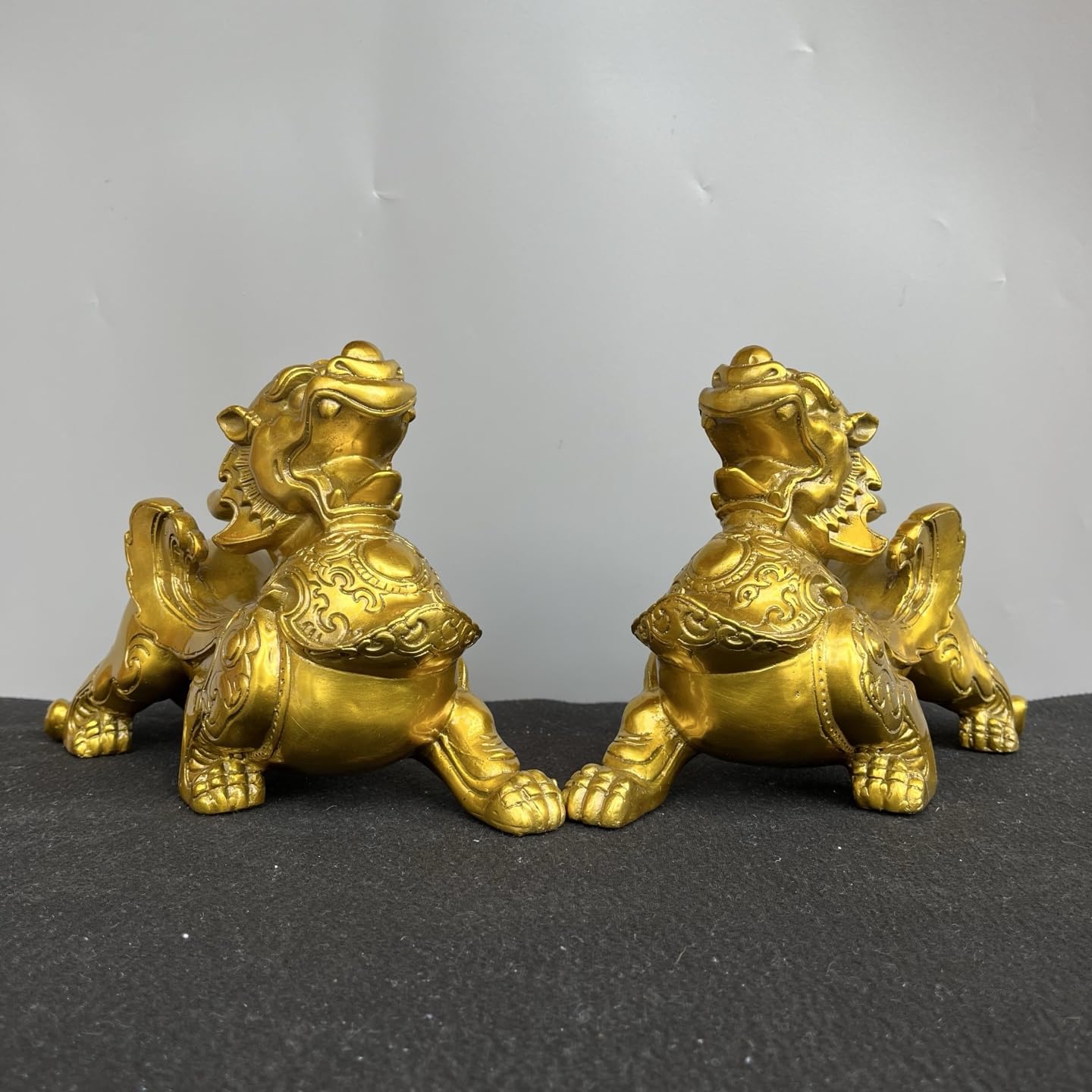 Aottsd Bronze Zhong Kui Figurine Gilded Traditional Chinese Desktop Decor 9In