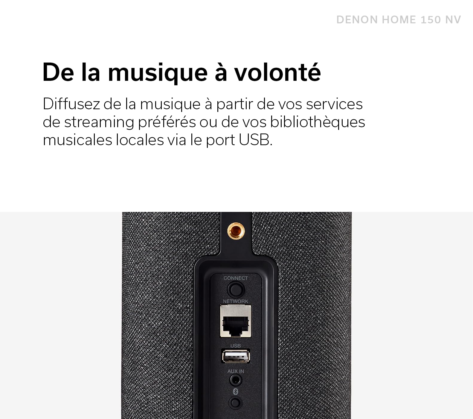 Denon Home 150 NV Enceinte sans Fil avec Technologie multiroom intégrée HEOS, Bluetooth, Apple AirPlay 2 - Noir