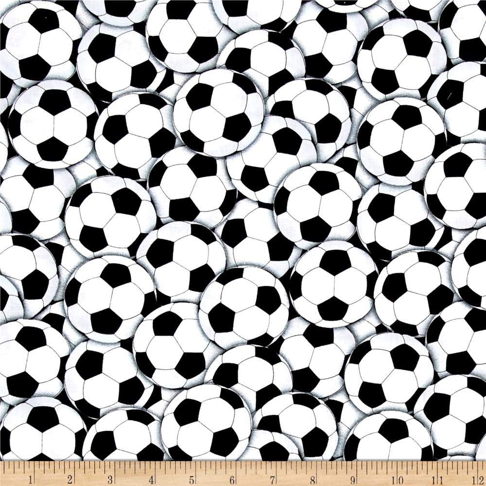Amazon.com: Timeless Treasures Packed Soccer Balls White, Fabric by the Yard