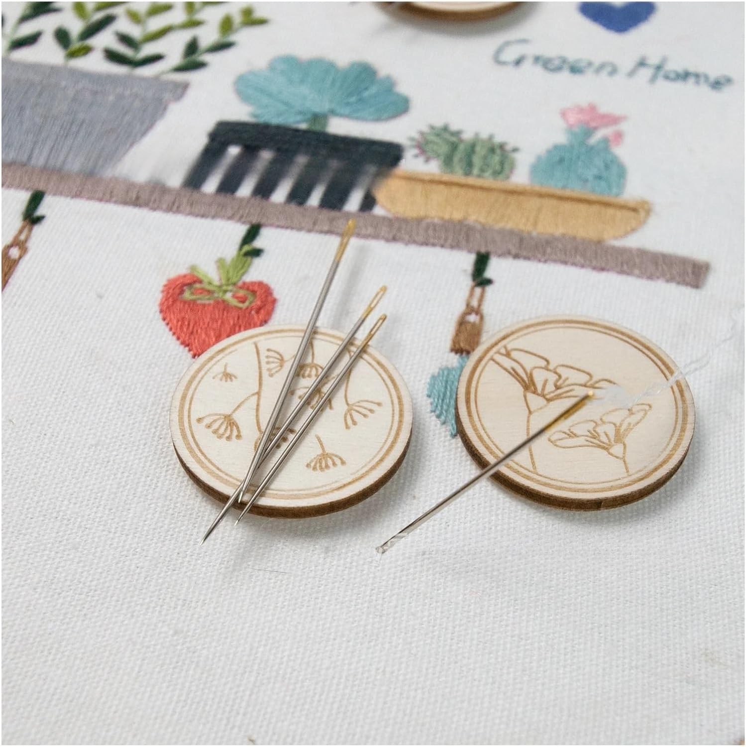 Embroidery Frame Stand Bamboo Cross Stitch Tensioners Clips Set for Embroidery Hoops Large Side