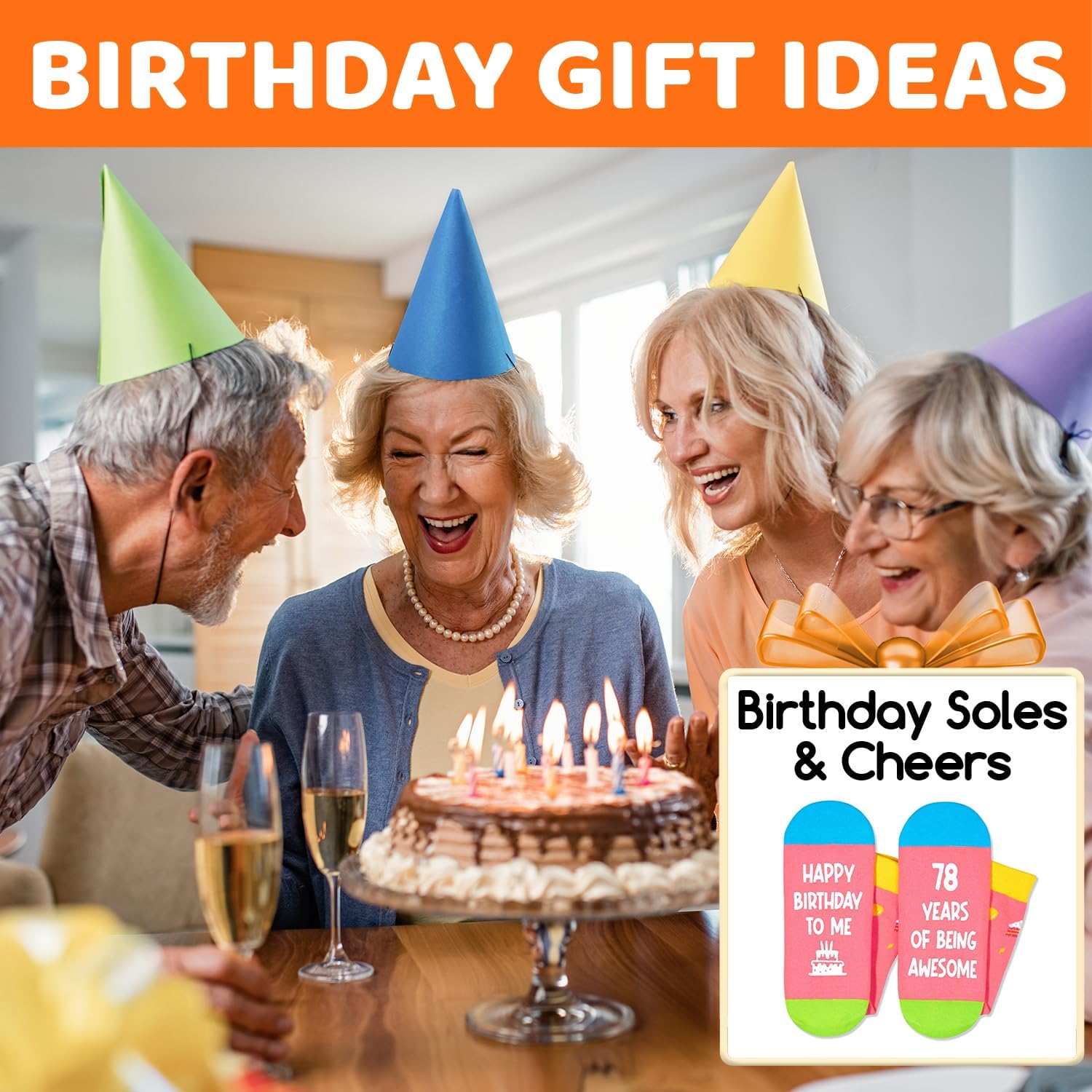 Zmart Birthday Gift Ideas for Women - Socks for 72 Women, Gifts for 75 Year Old Elderly - Image 6