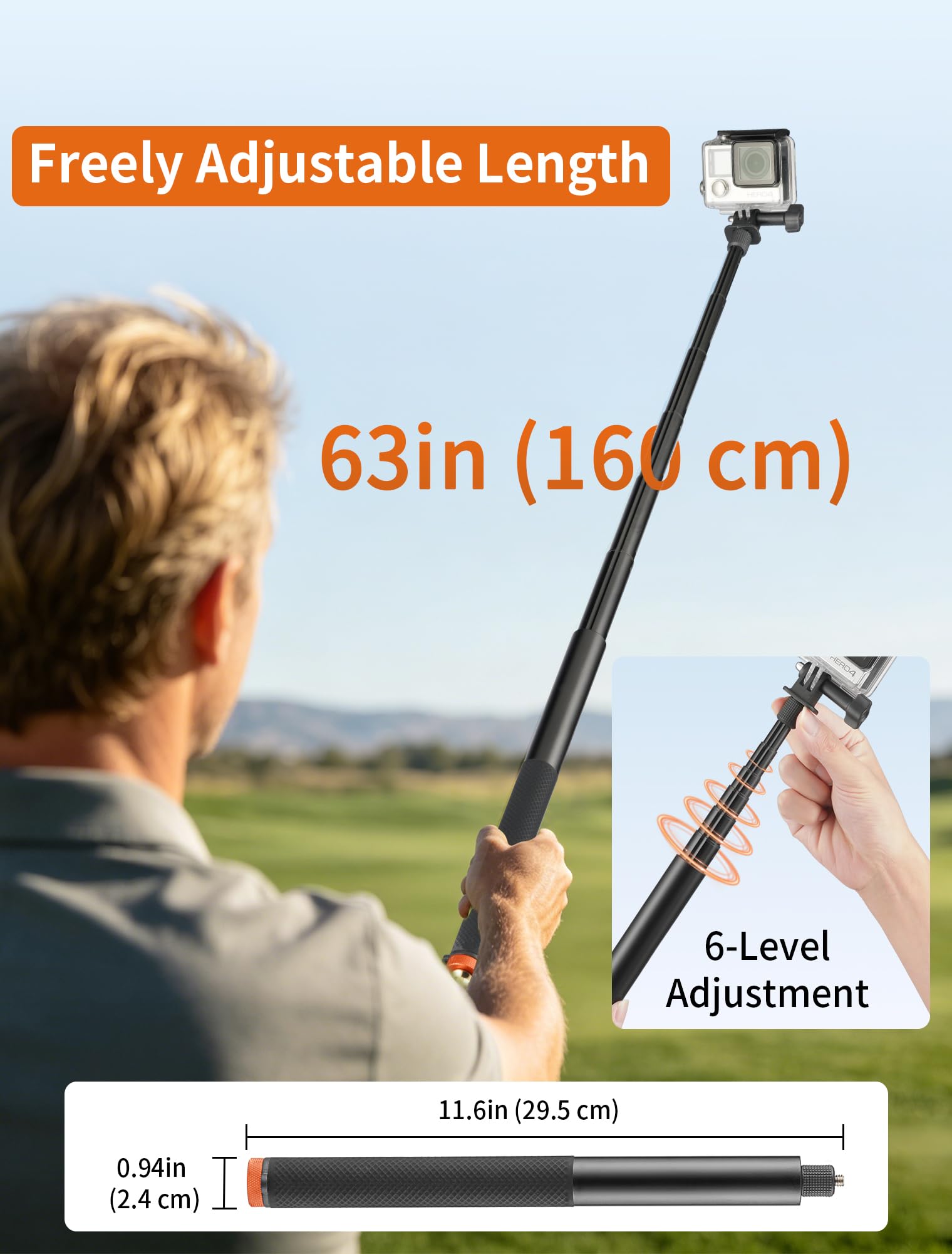 SITTO Ground Golf Monopod - Soporte para teléfono con estaca
