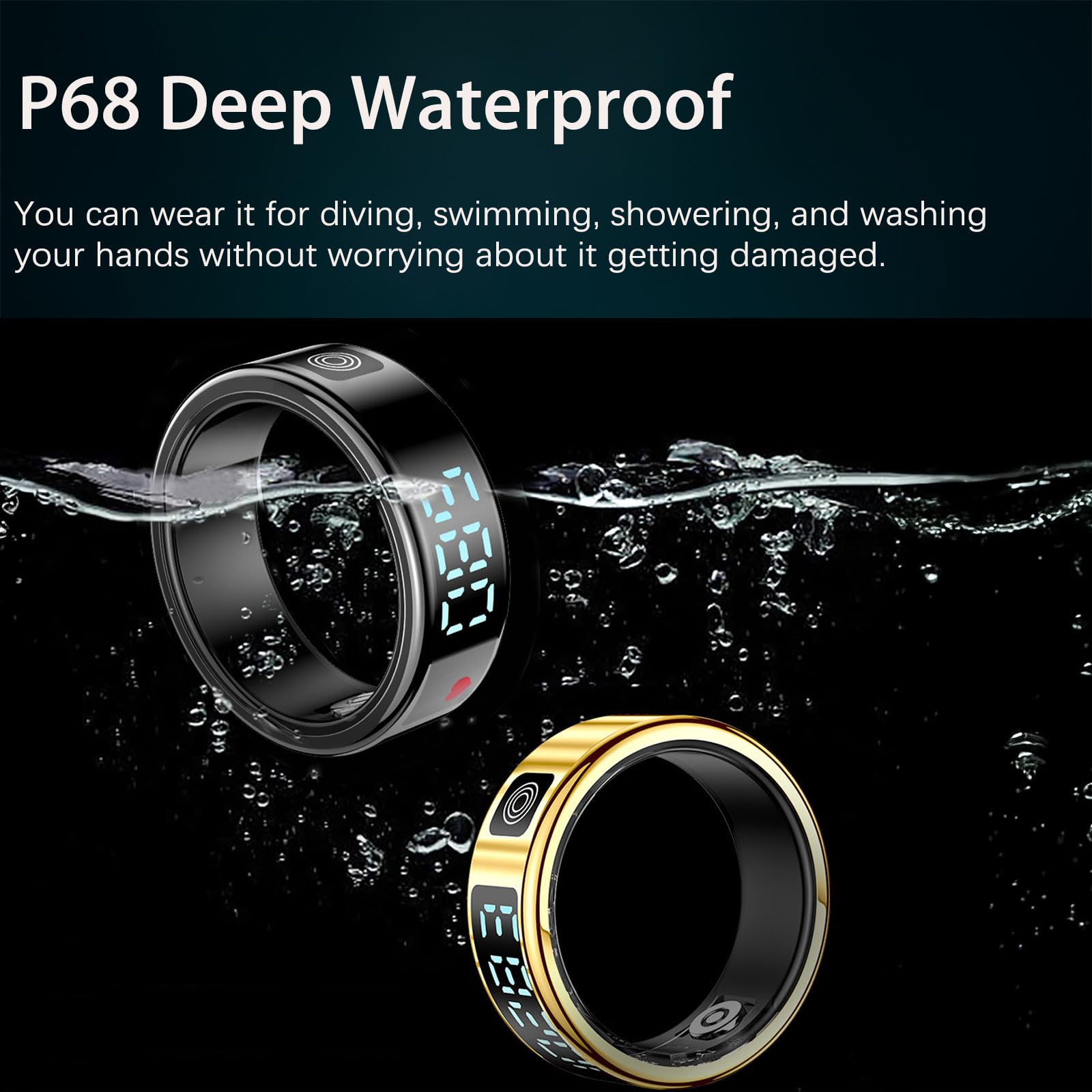 Amovan Watch Govllfoz Sart Ring Health Tracker, Fitness