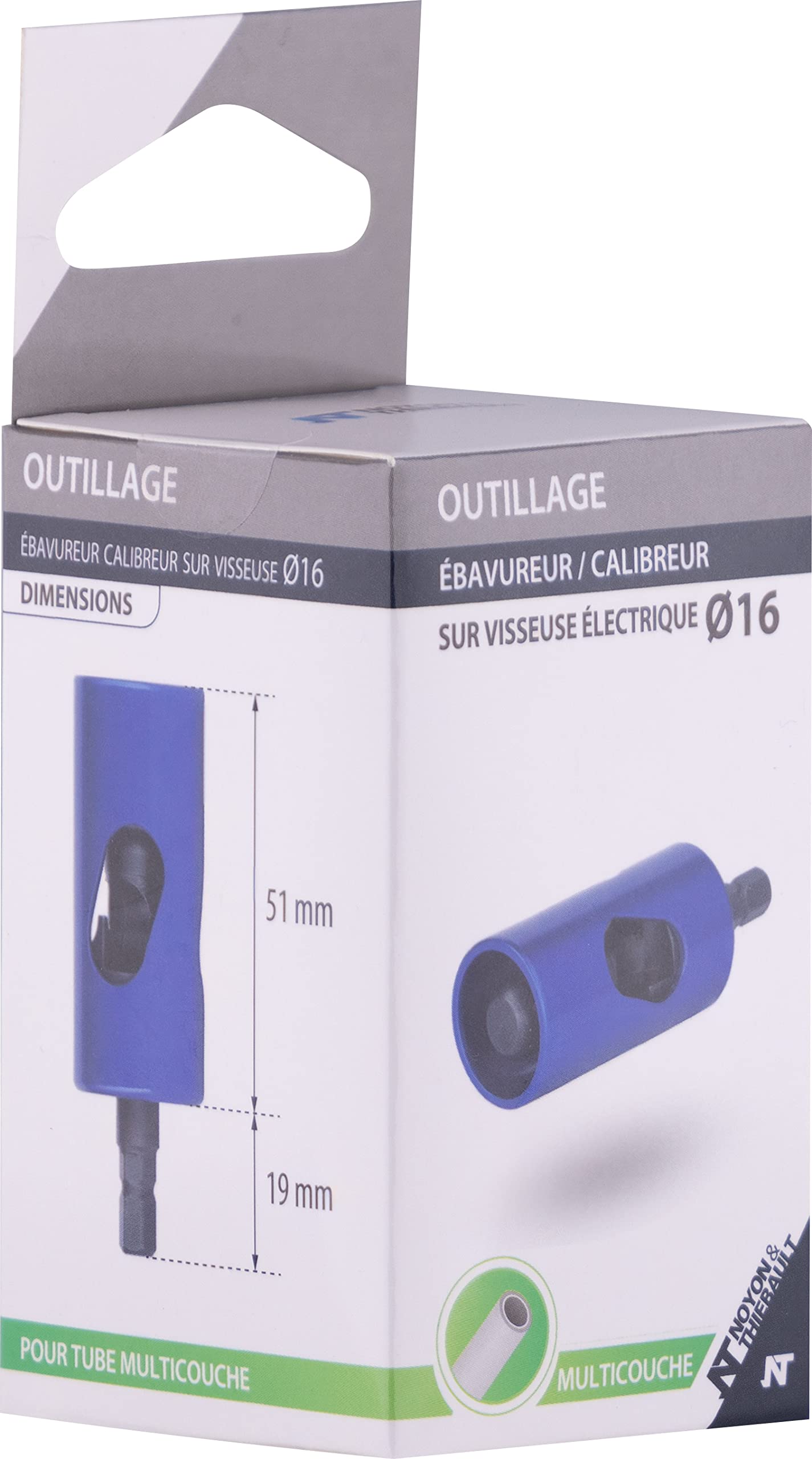 Ebavureur calibreur sur visseuse pour tube multicouche Ø16 NOYON & THIEBAULT