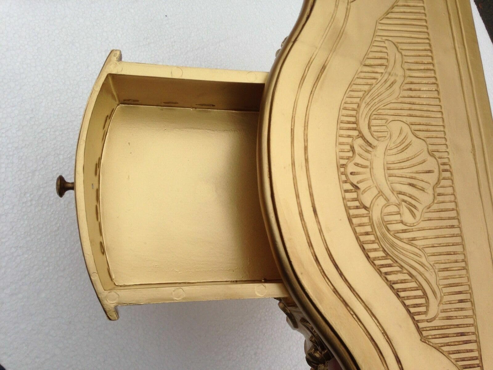 Consola de pared con cajón, estilo shabby shabby, decoración de pared, estilo antiguo, consola colgante (dorado)