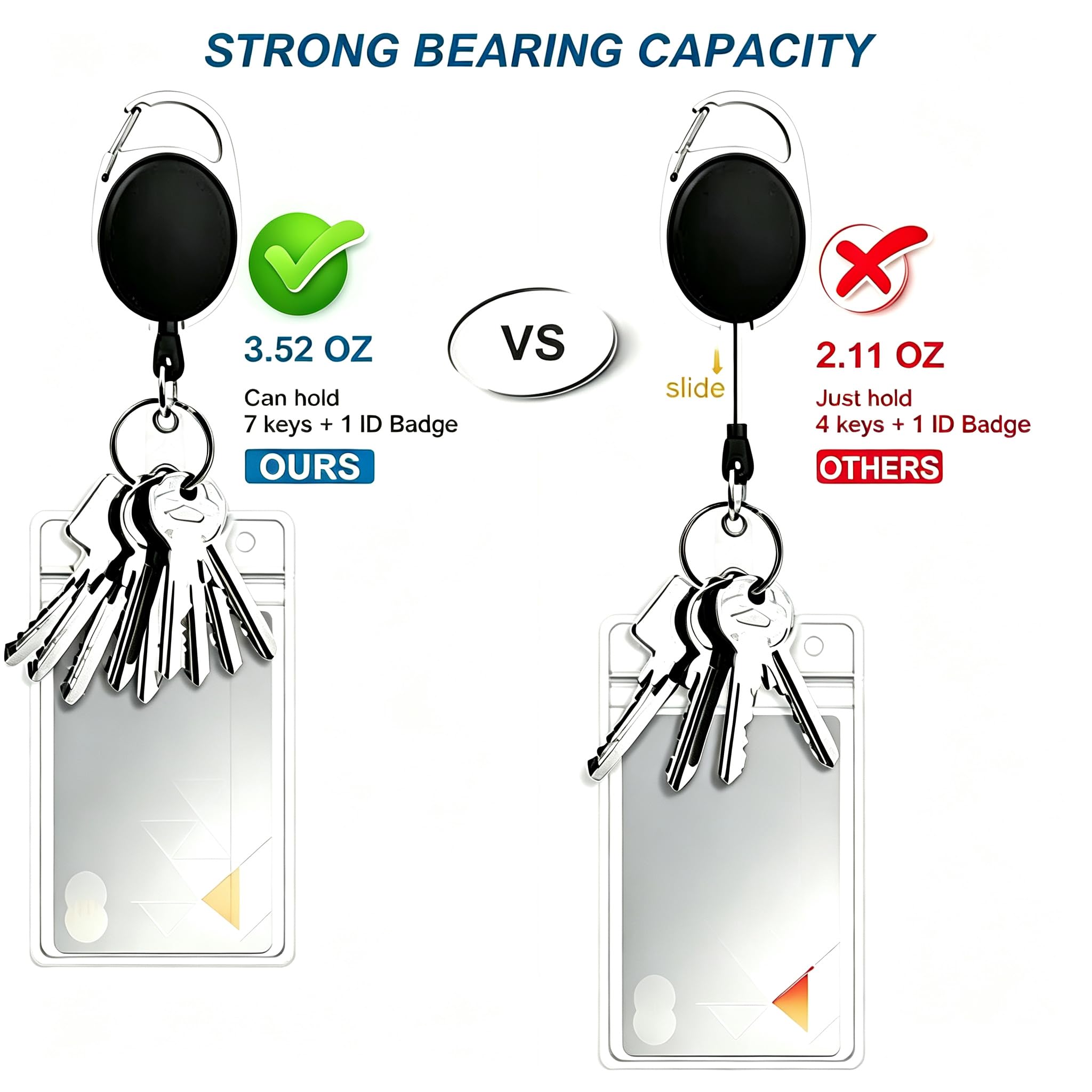 suokoun Porte Badge Enrouleur, 30 Pièces Porte Clef Retractable avec Clip de Ceinture Crochet et Boucle et Porte - clés, Porte Clé Retractable Pour ID nom porte - clés D'Identité